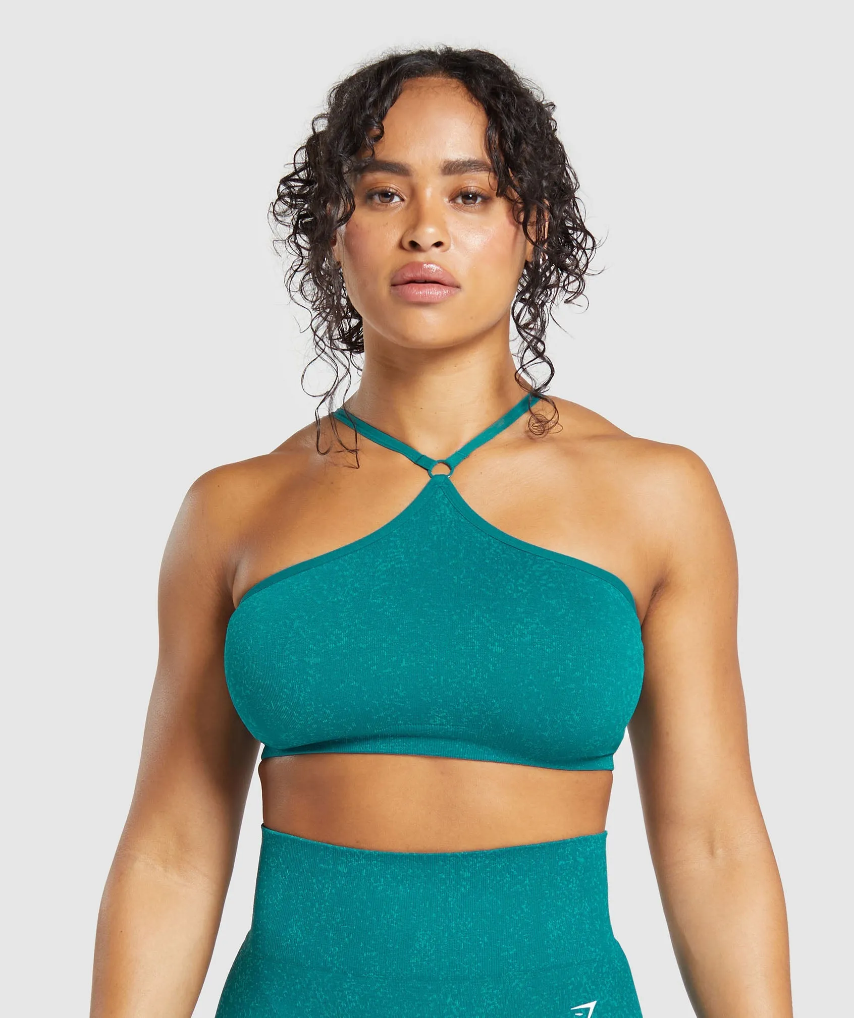 Gymshark Adapt Fleck Seamless Halterneck Bralette - Ocean Teal/Artificial Teal sold by Gymshark