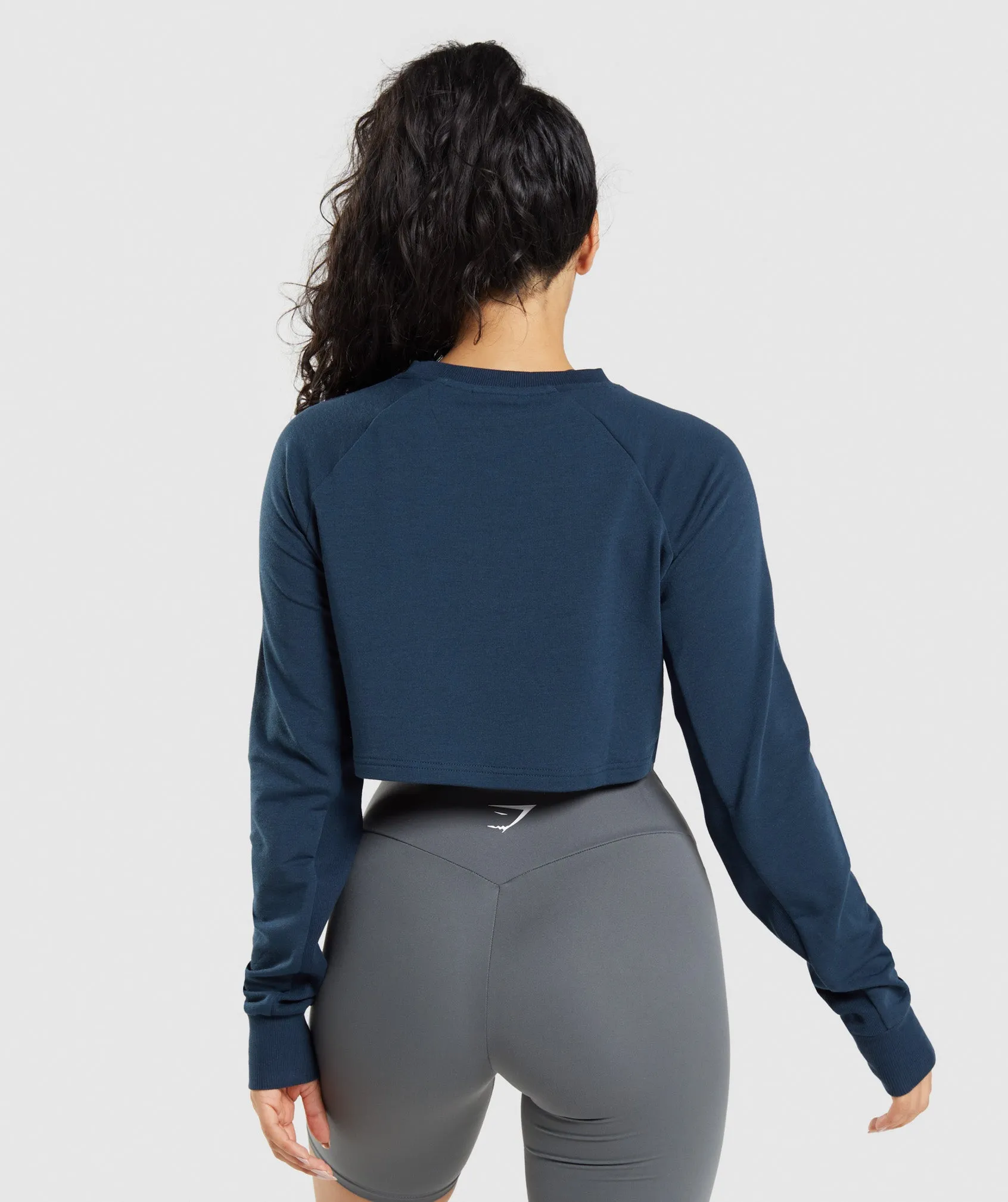 Gymshark Training Cropped Sweater - Navy sold by Gymshark product image thumbnail 2