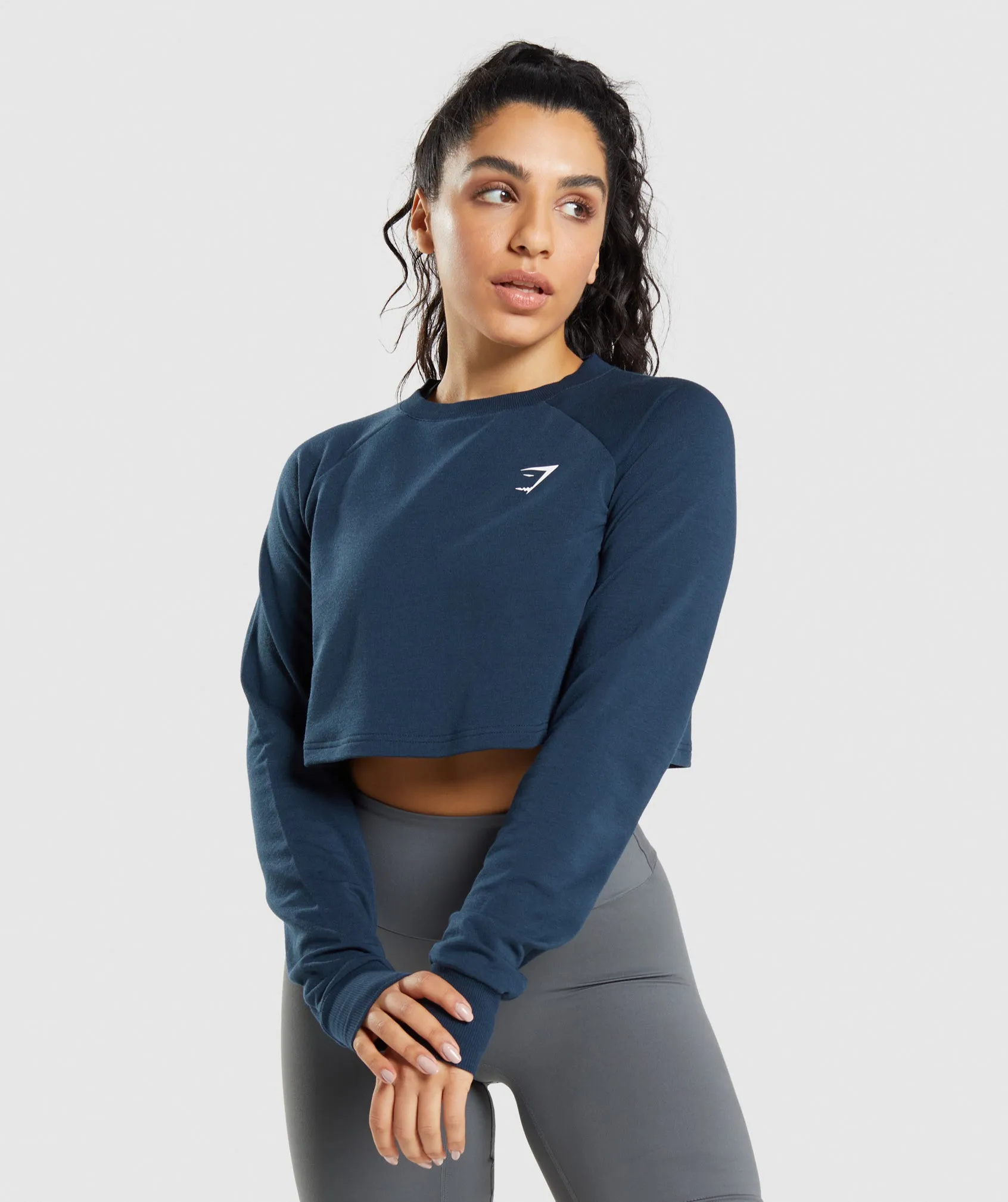 Gymshark Training Cropped Sweater - Navy sold by Gymshark