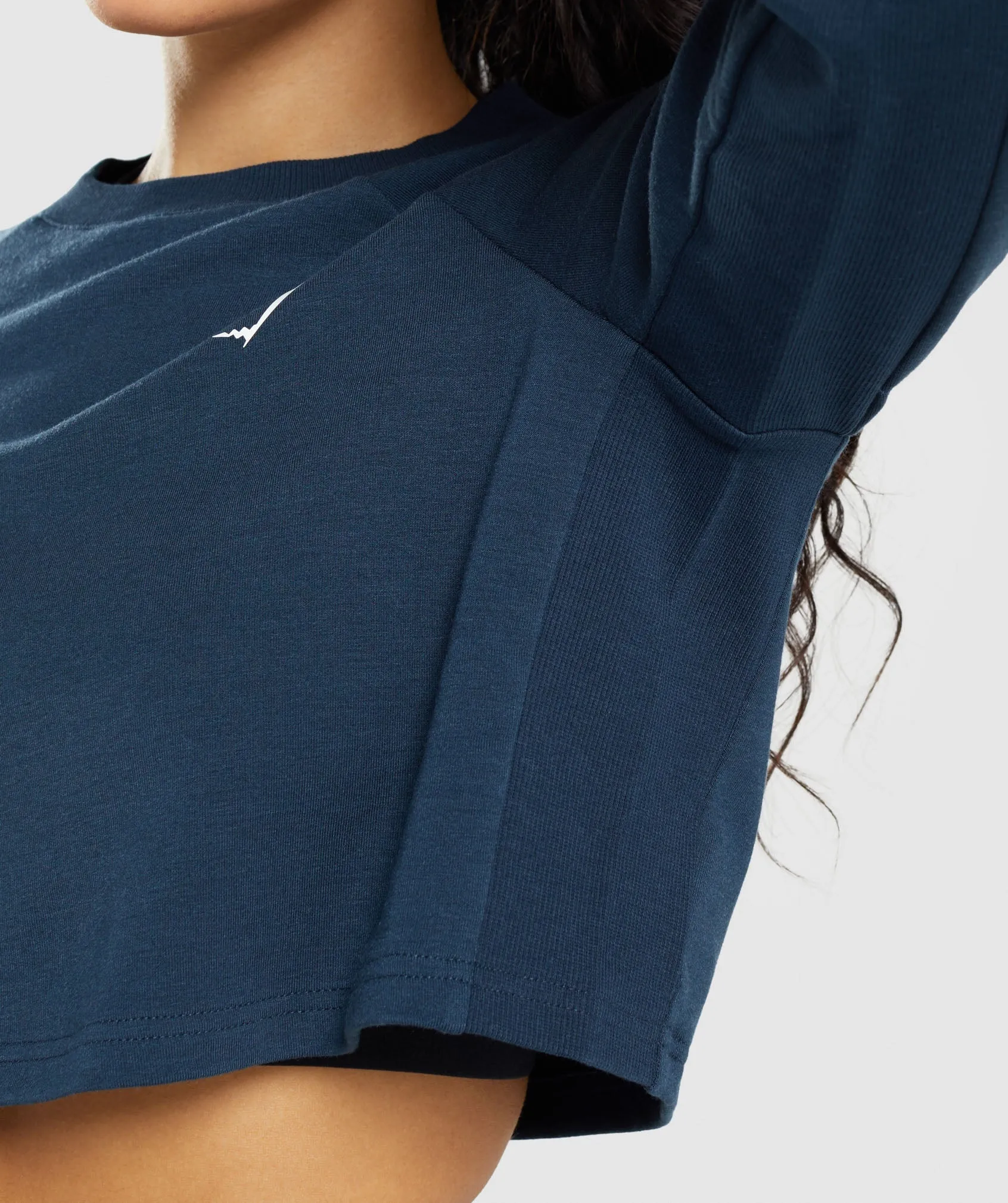 Gymshark Training Cropped Sweater - Navy sold by Gymshark product image thumbnail 5