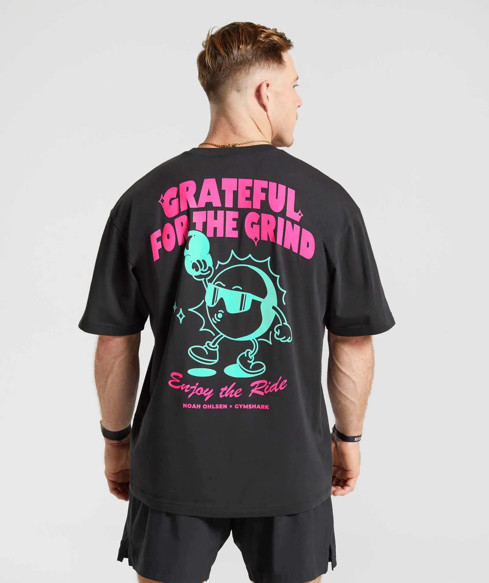 Gymshark Noah Ohlsen Oversized Sun T-Shirt - Black sold by Gymshark