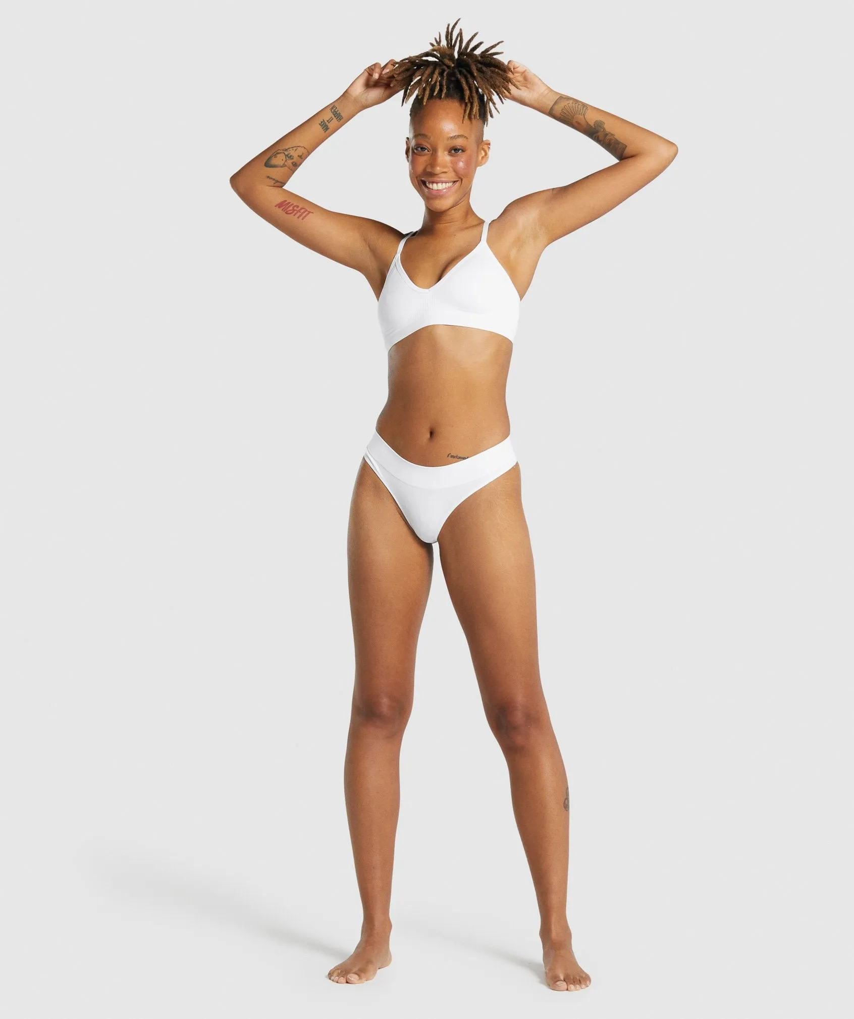 Gymshark Seamless Low Neck Bralette - White sold by Gymshark product image thumbnail 4