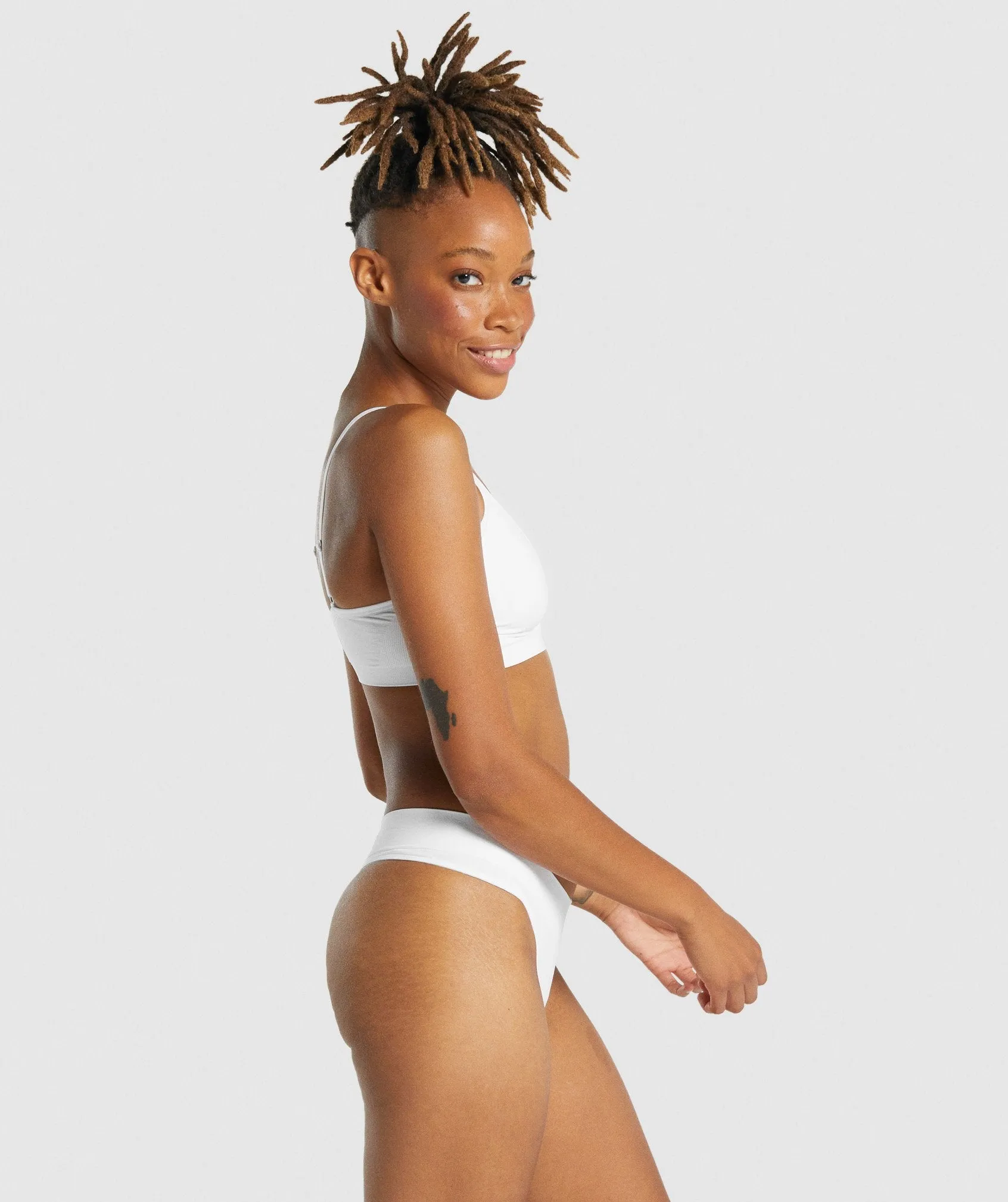 Gymshark Seamless Low Neck Bralette - White sold by Gymshark product image thumbnail 3