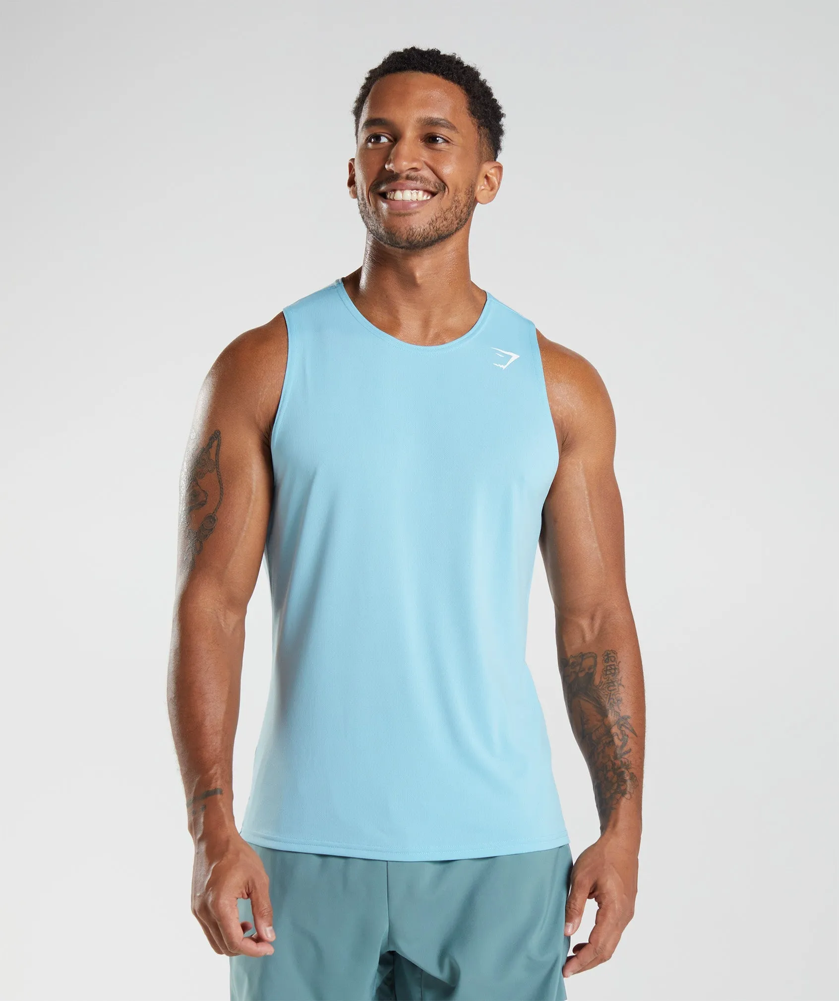 Gymshark Arrival Tank - Iceberg Blue sold by Gymshark