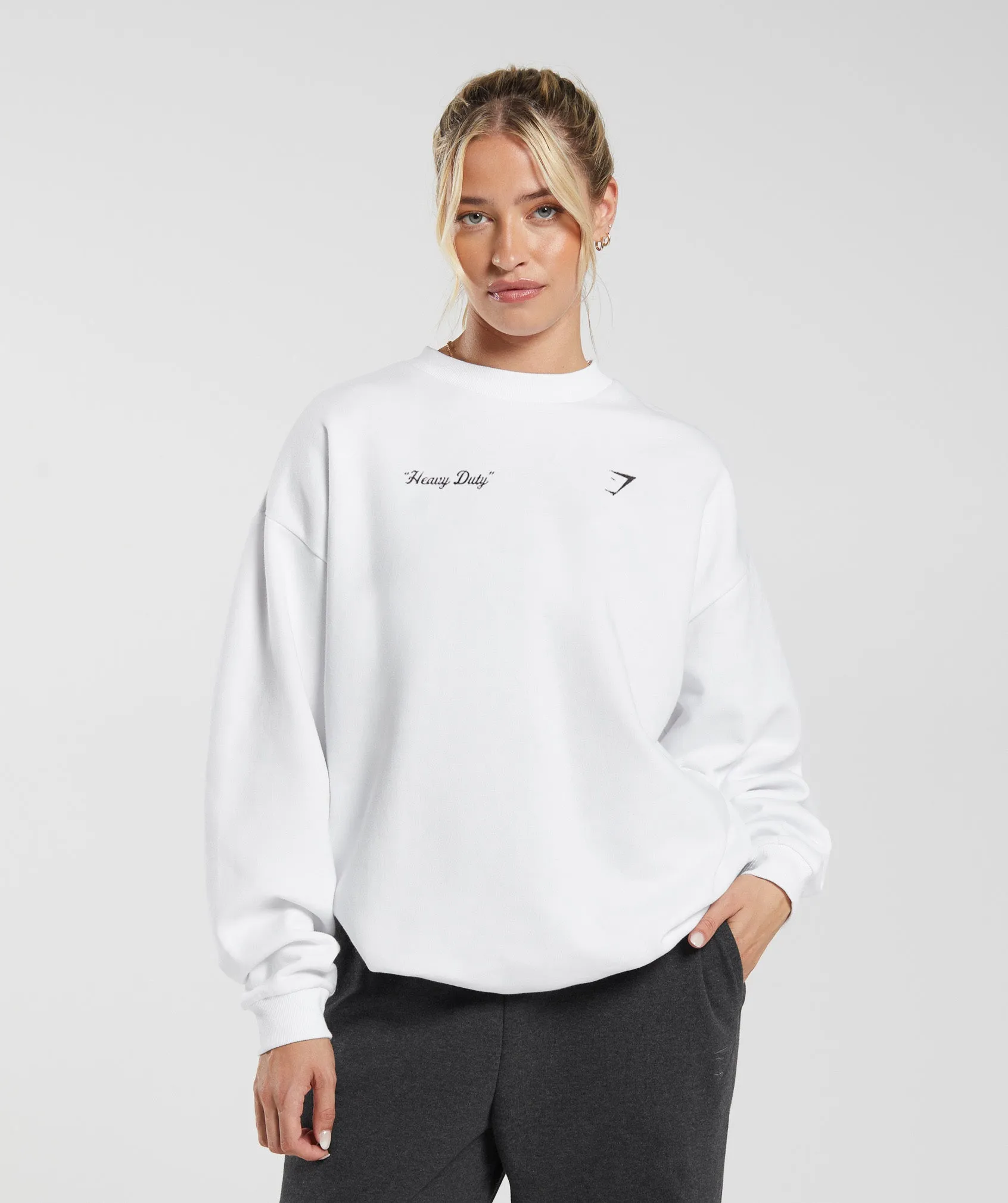 Gymshark Heavy Duty Oversized Sweatshirt - White sold by Gymshark product image thumbnail 2