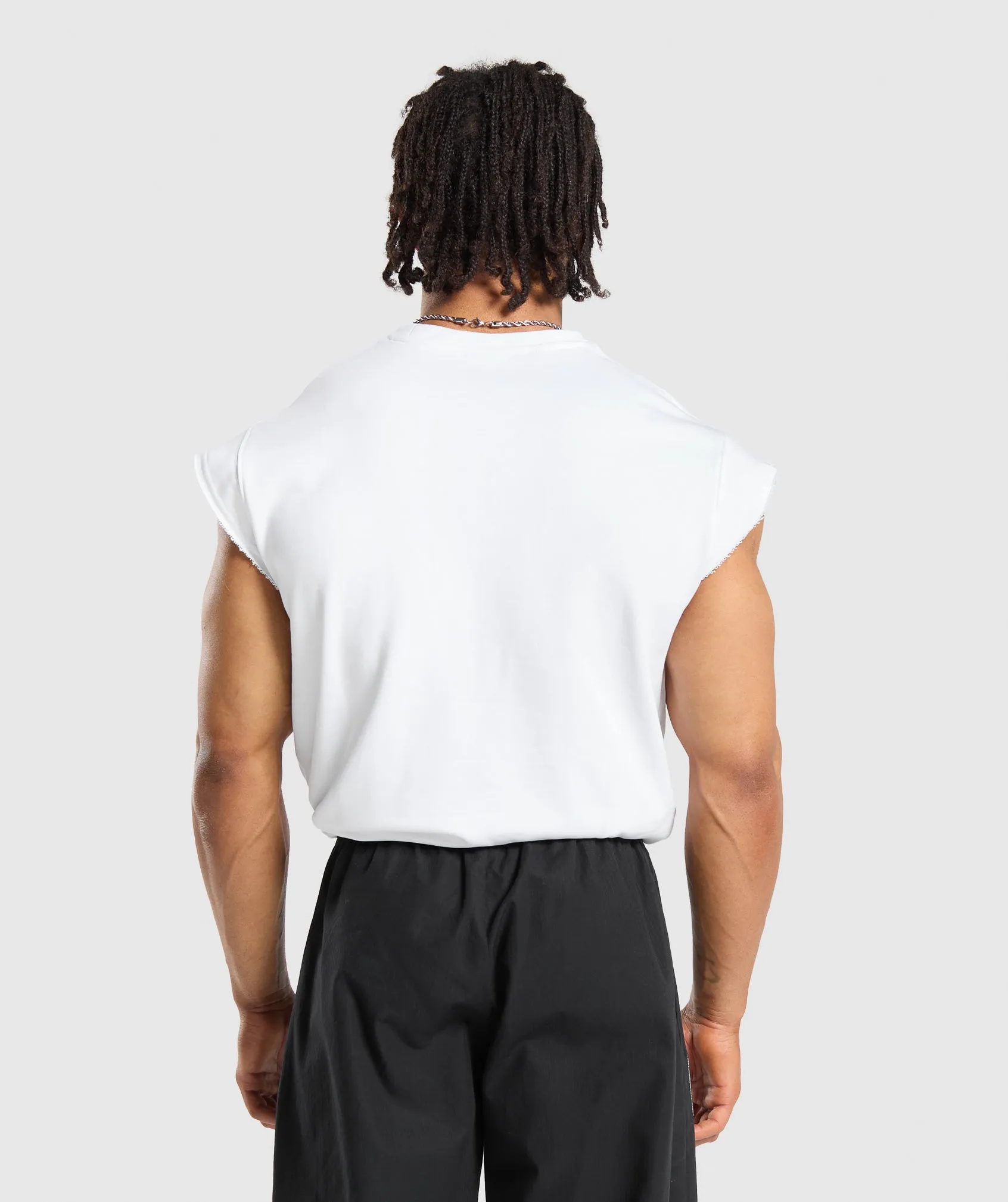 Gymshark Graphic Cut Off Tank- White sold by Gymshark product image thumbnail 2