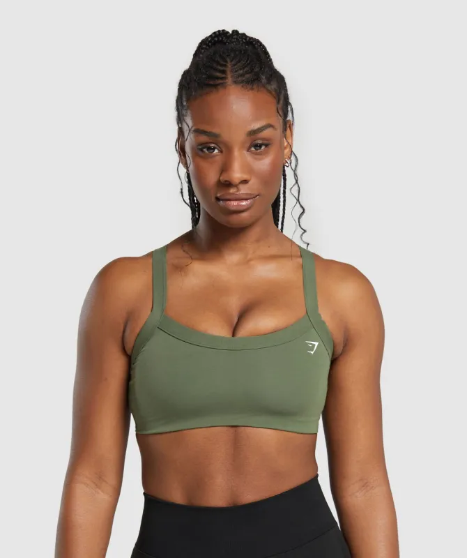 Gymshark Cotton Lifting Sports Bra - Core Olive sold by Gymshark