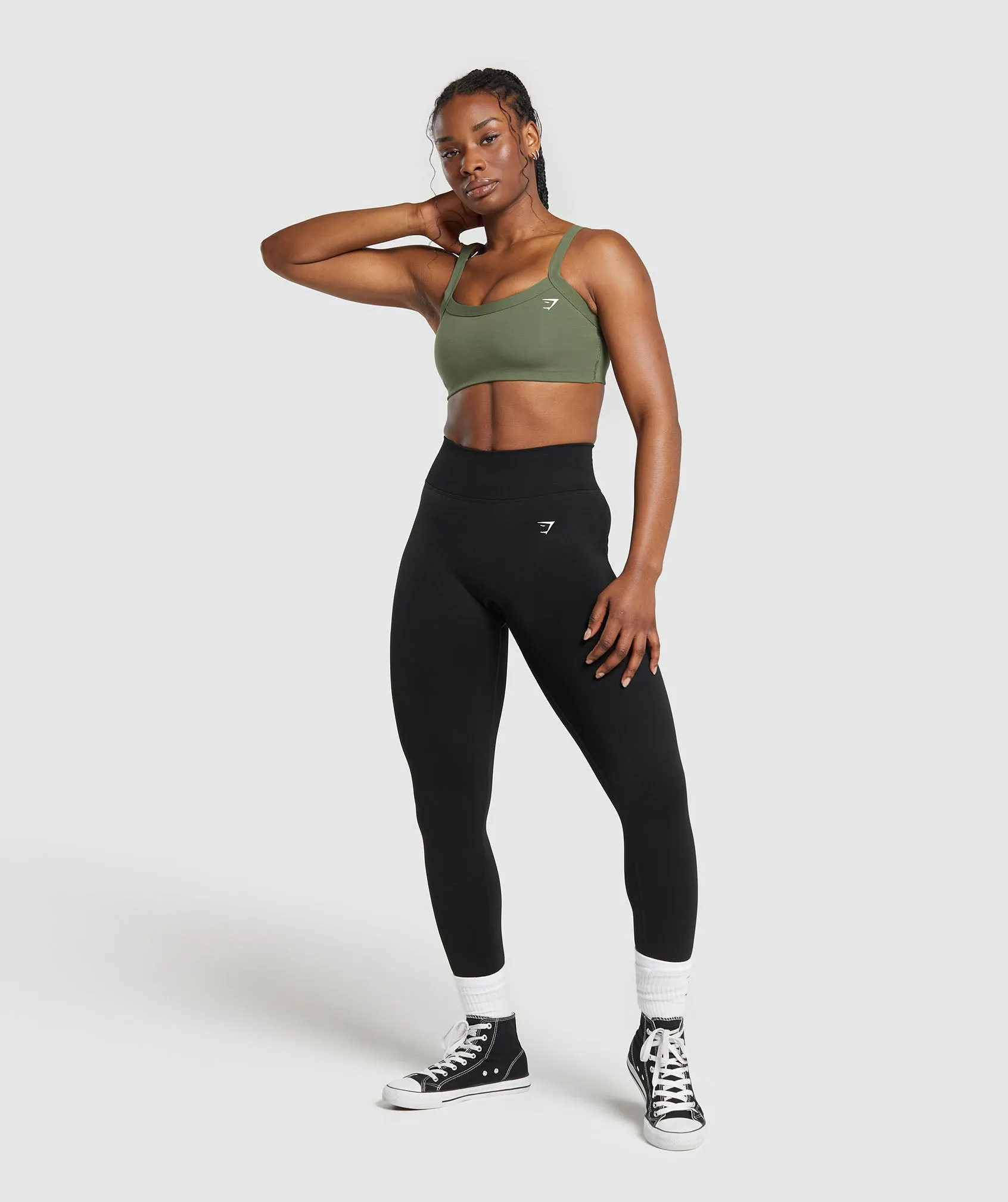 Gymshark Cotton Lifting Sports Bra - Core Olive sold by Gymshark product image thumbnail 4