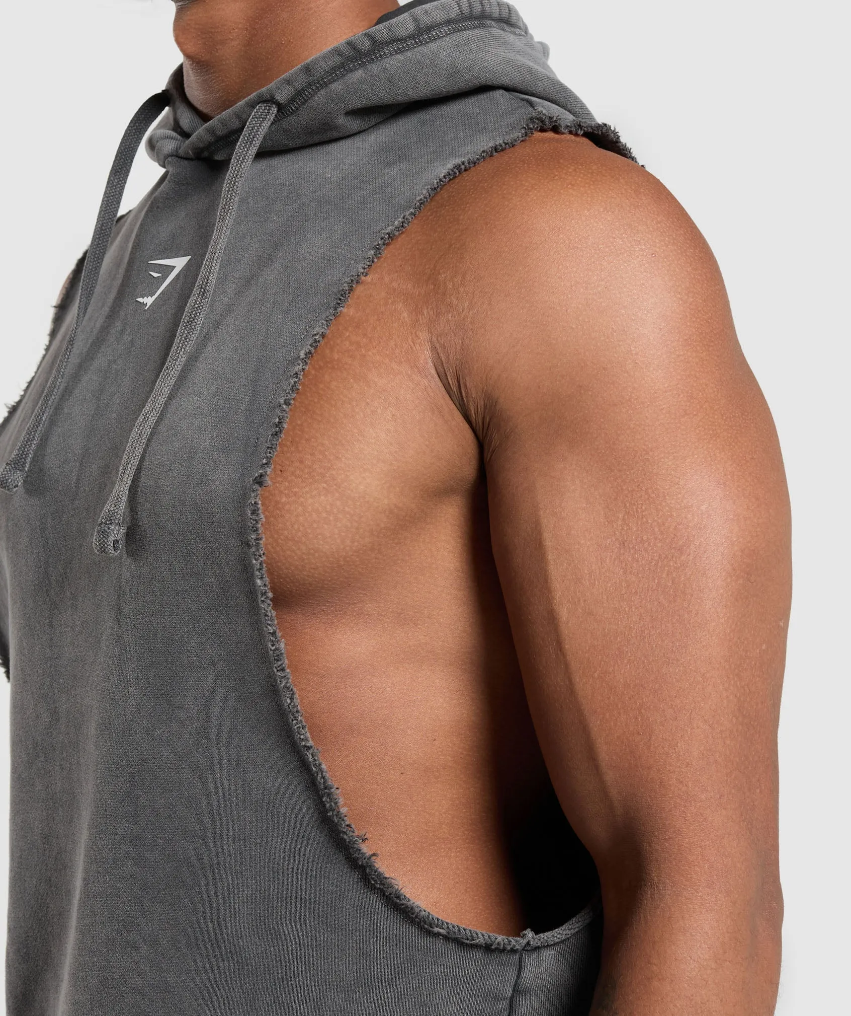 Gymshark Washed Drop Arm Sleeveless Hoodie - Black sold by Gymshark product image thumbnail 5
