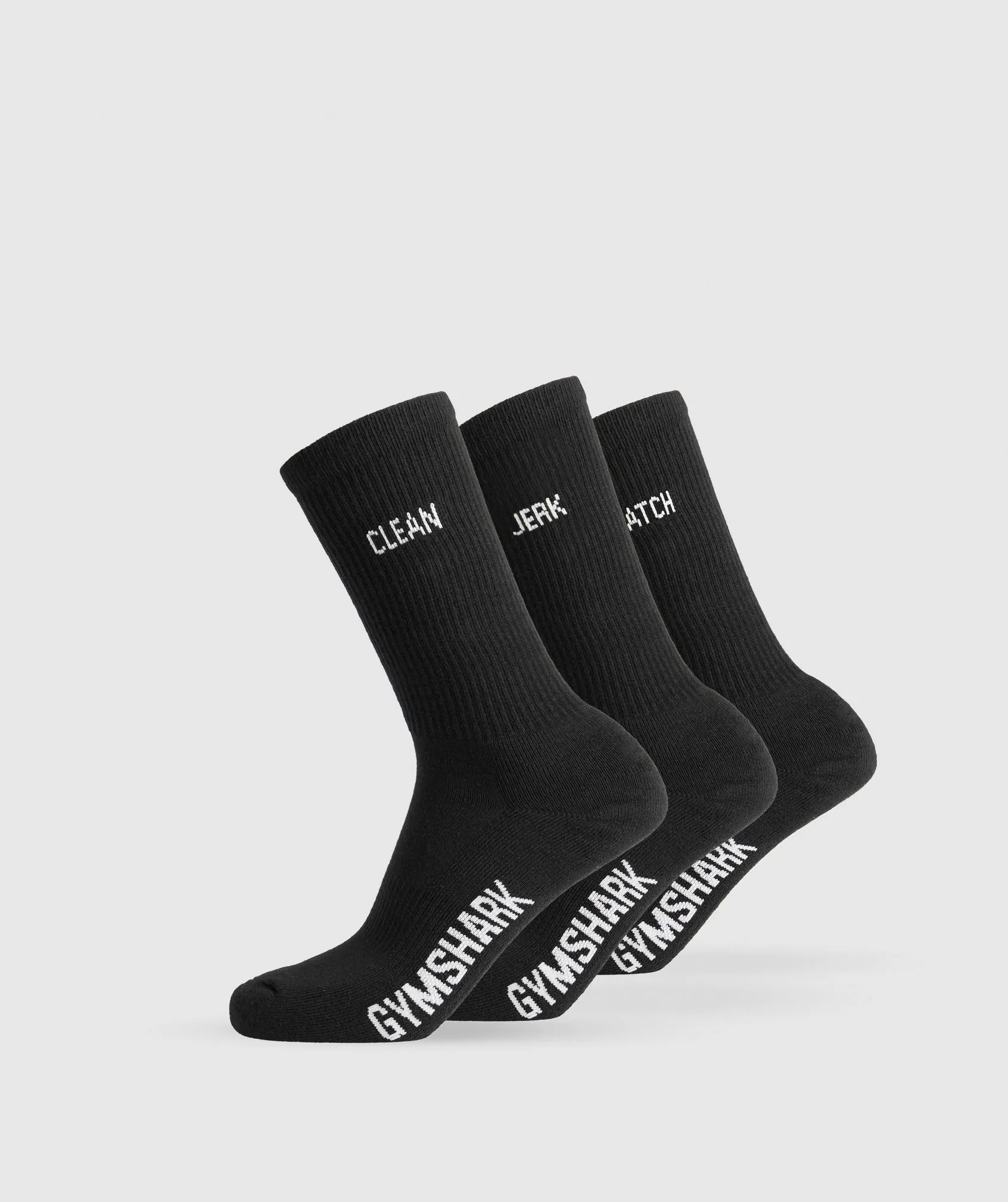 Gymshark Graphic Weightlifting Socks 3pk - Black sold by Gymshark