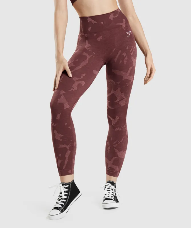 Gymshark Adapt Camo Seamless Leggings - Savanna | Cherry Brown sold by Gymshark