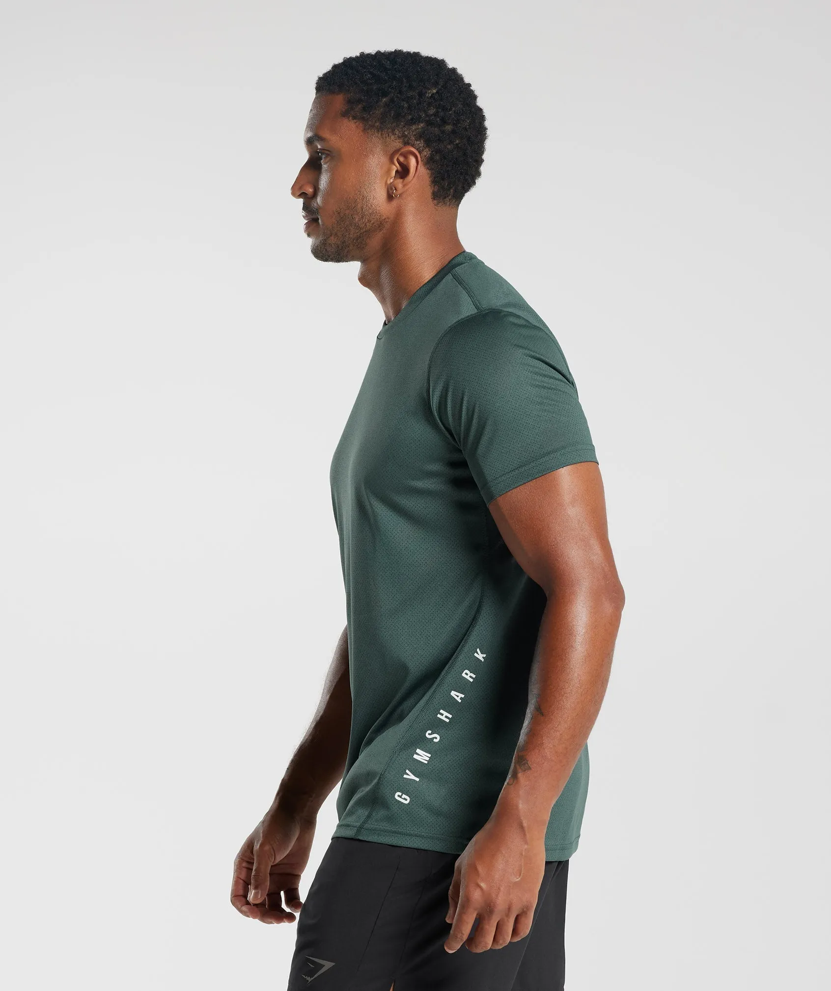 Gymshark Sport T-Shirt - Fog Green/Black Marl sold by Gymshark product image thumbnail 3