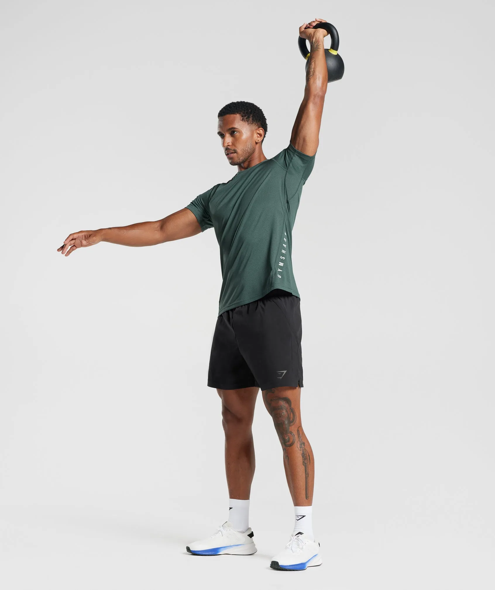 Gymshark Sport T-Shirt - Fog Green/Black Marl sold by Gymshark product image thumbnail 4