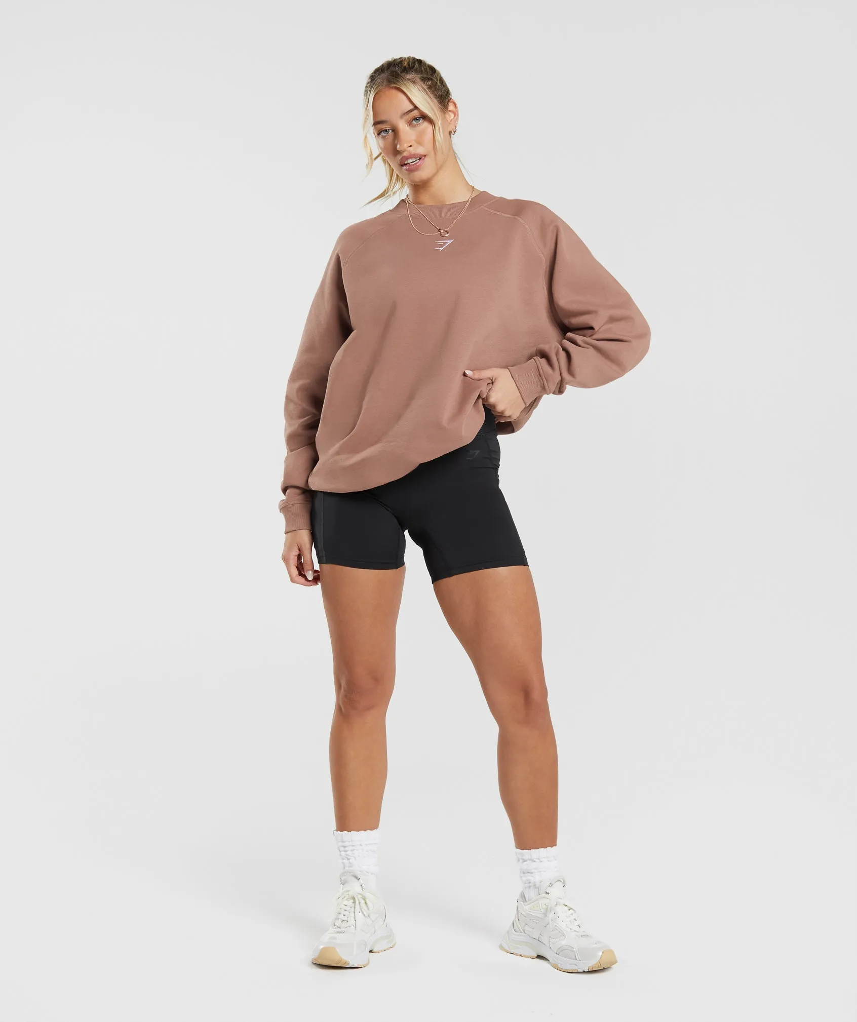 Gymshark Training Oversized Fleece Sweatshirt - Taupe Brown sold by Gymshark product image thumbnail 3