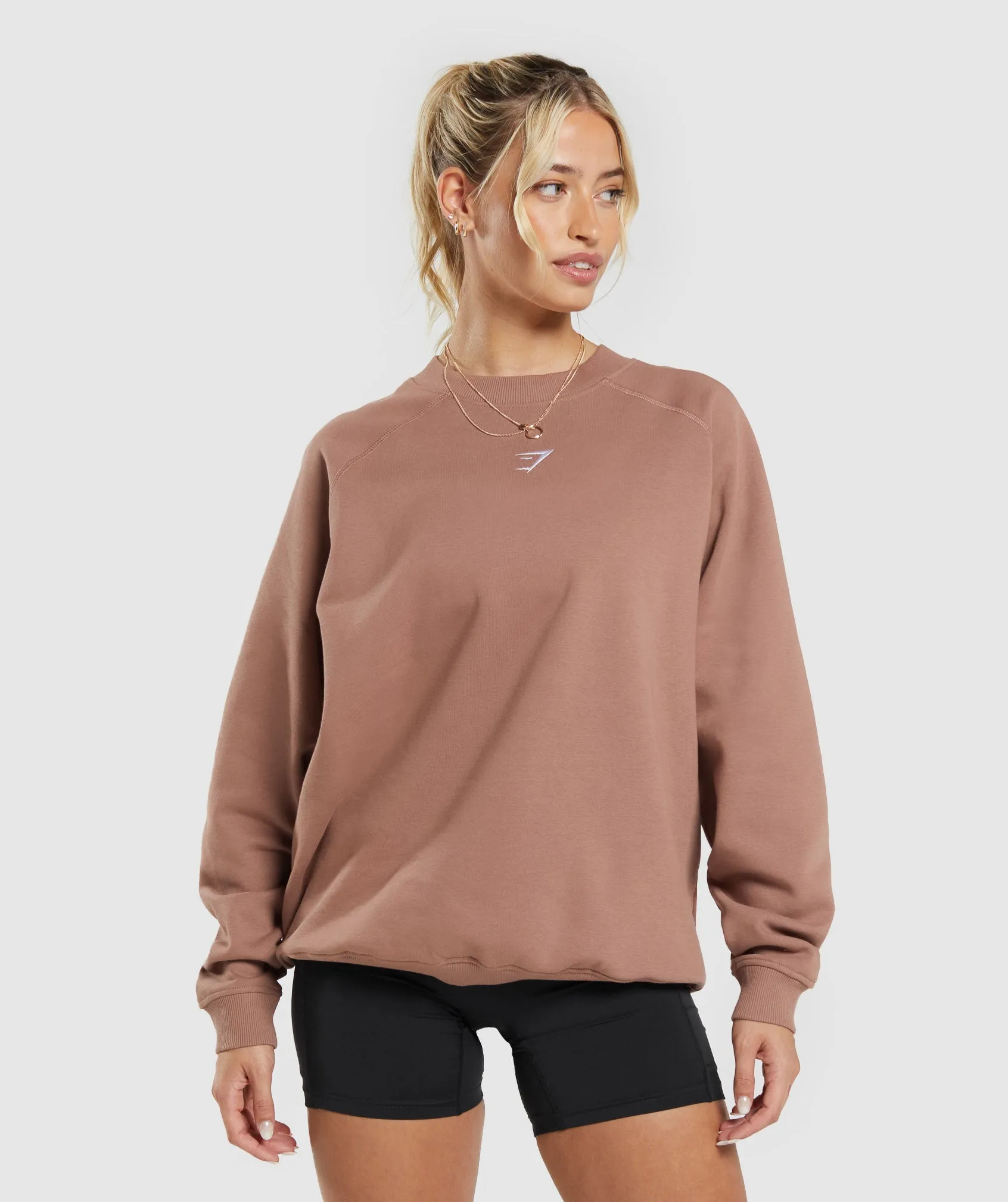 Gymshark Training Oversized Fleece Sweatshirt - Taupe Brown sold by Gymshark
