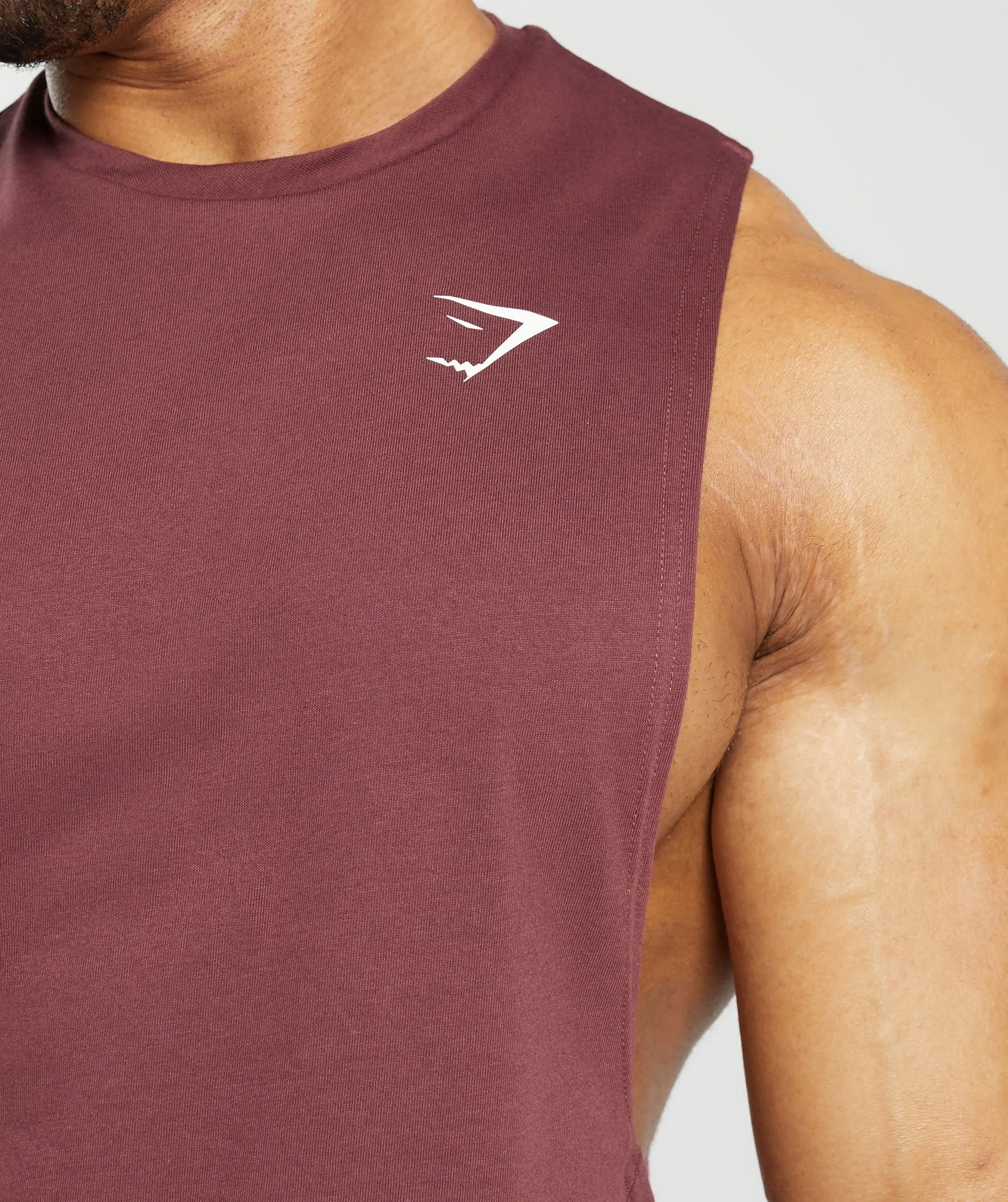 Gymshark React Drop Arm Tank - Burgundy Brown sold by Gymshark product image thumbnail 5
