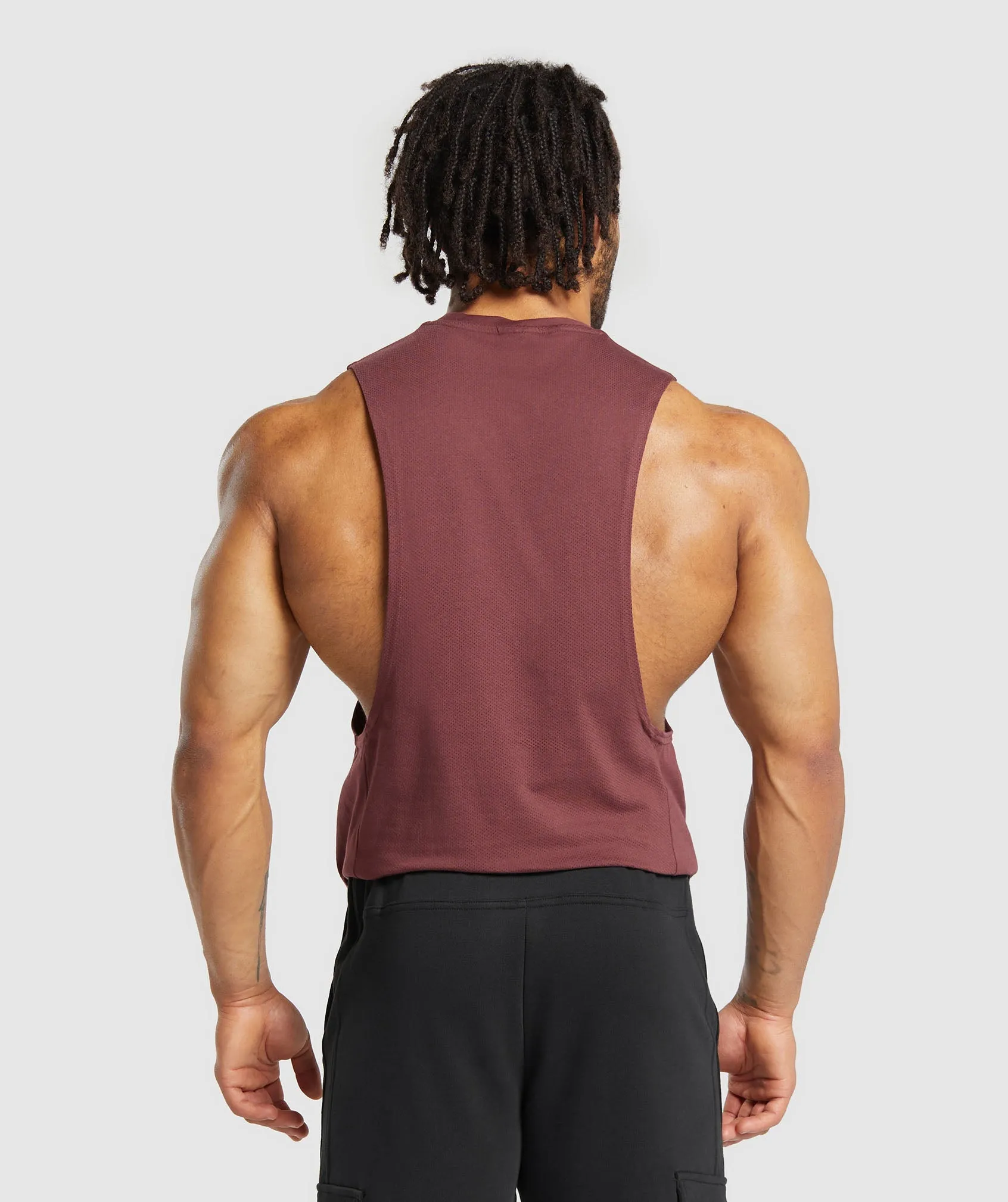 Gymshark React Drop Arm Tank - Burgundy Brown sold by Gymshark product image thumbnail 2