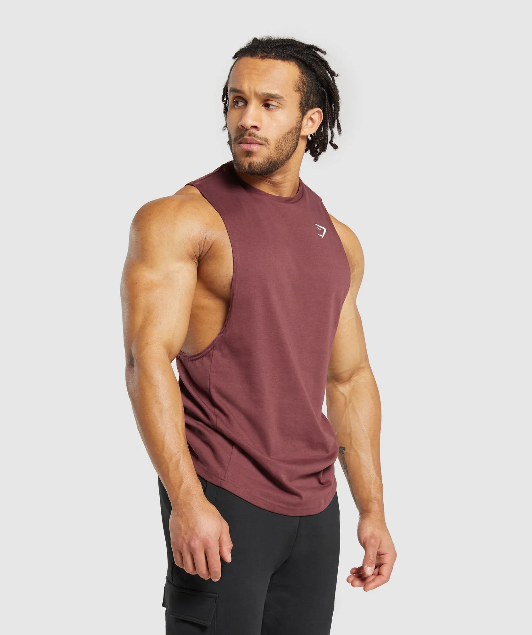 Gymshark React Drop Arm Tank - Burgundy Brown sold by Gymshark product image thumbnail 3