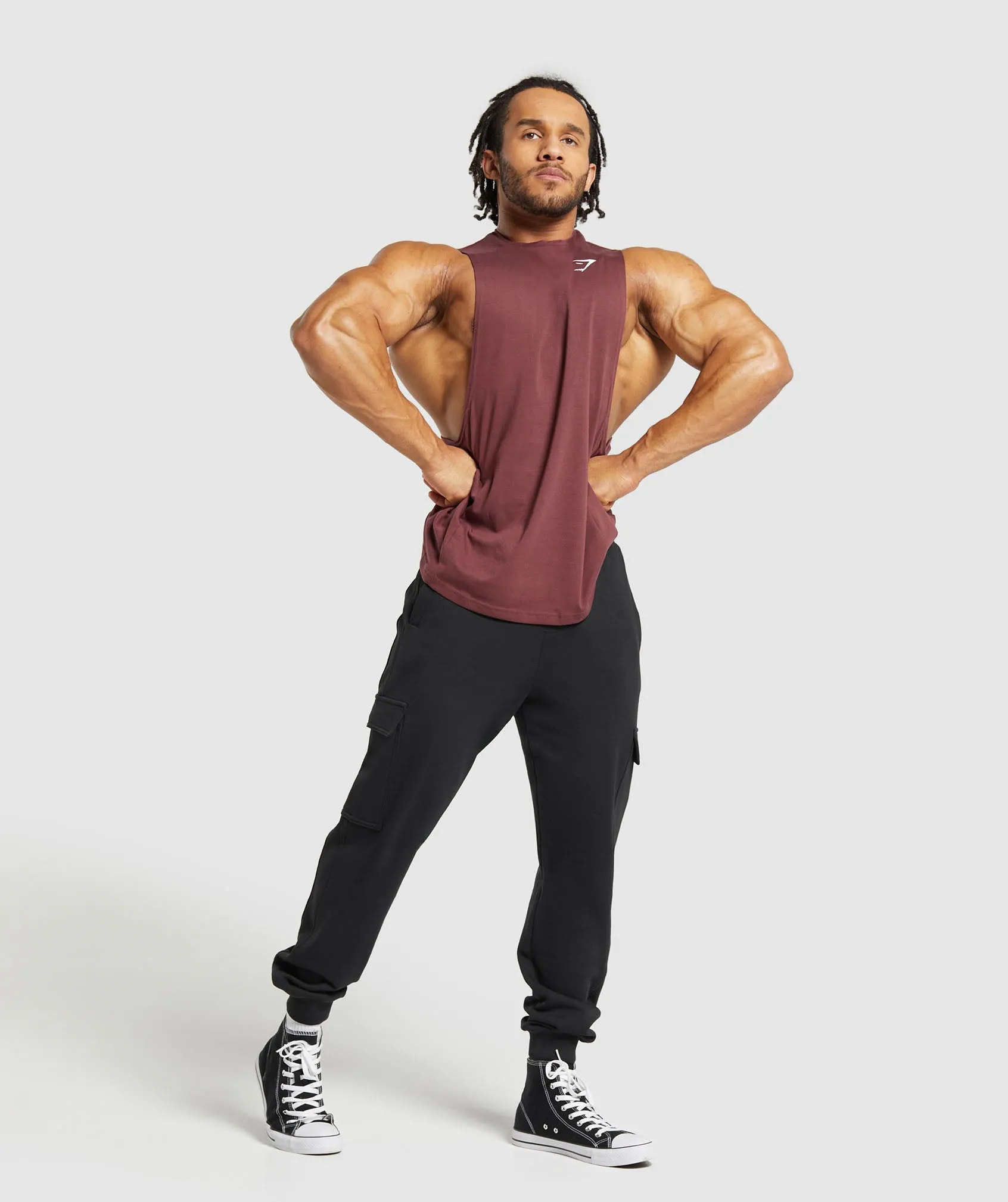 Gymshark React Drop Arm Tank - Burgundy Brown sold by Gymshark product image thumbnail 4