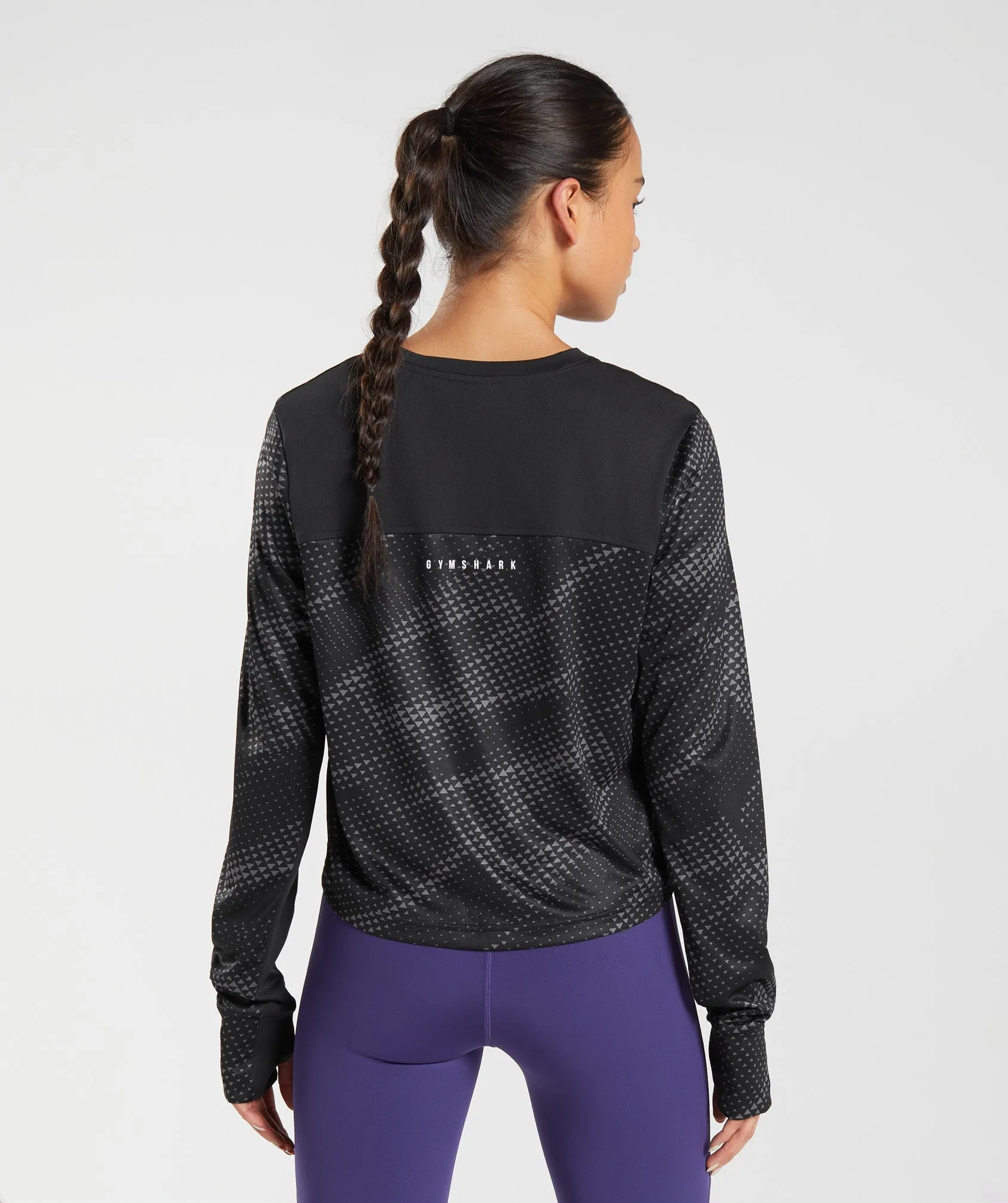 Gymshark Sport Printed Long Sleeve T-Shirt - Black Print sold by Gymshark product image thumbnail 2