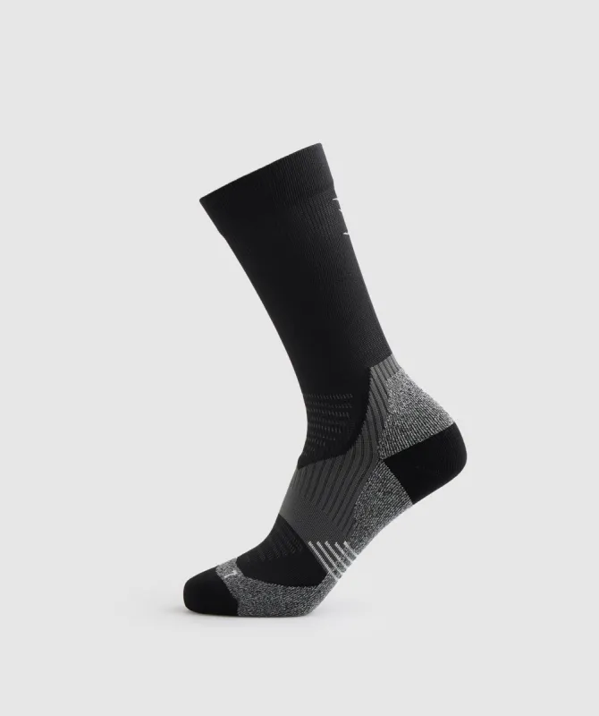 Gymshark Crew Performance Socks - Black sold by Gymshark