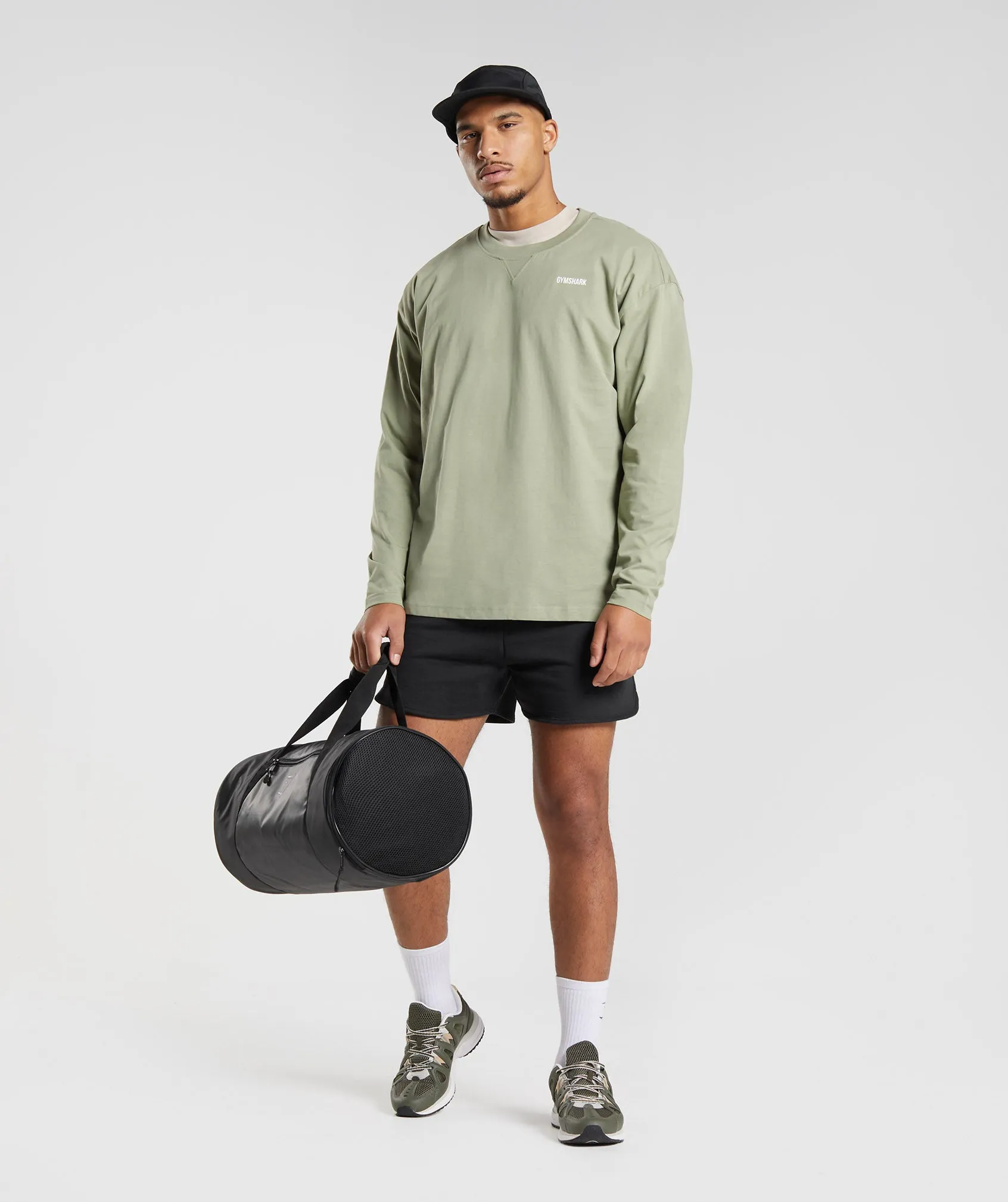 Gymshark Rest Day Sweats Long Sleeve T-Shirt - Sage Green sold by Gymshark product image thumbnail 5