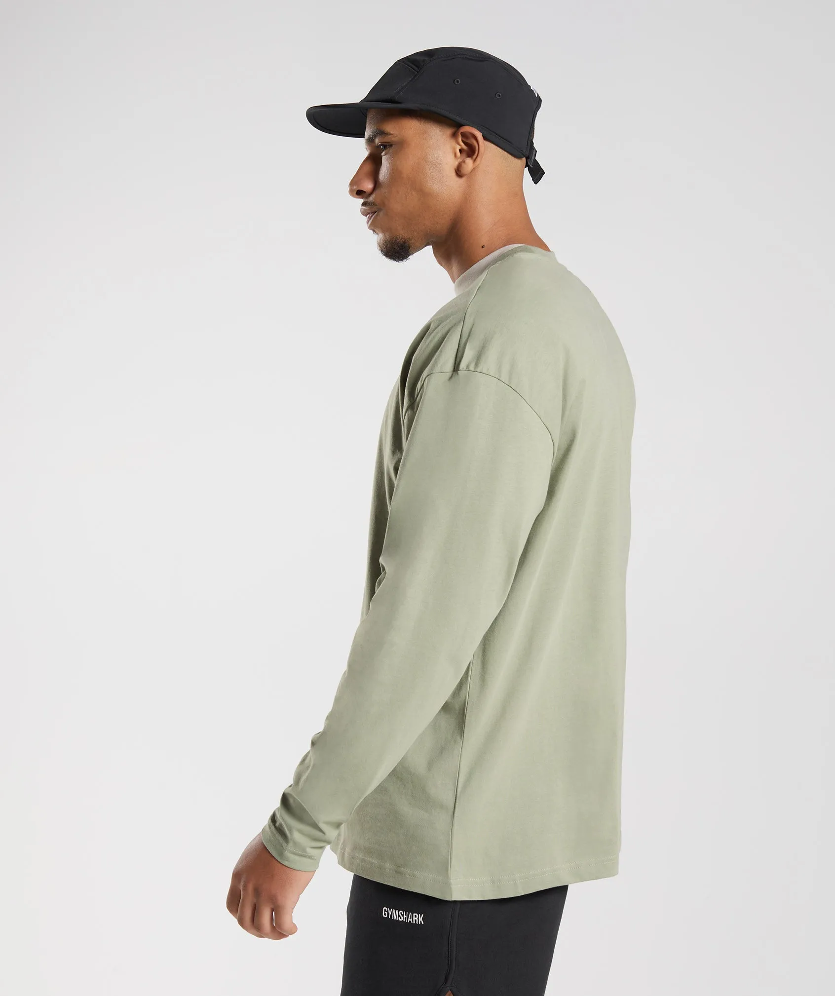 Gymshark Rest Day Sweats Long Sleeve T-Shirt - Sage Green sold by Gymshark product image thumbnail 4