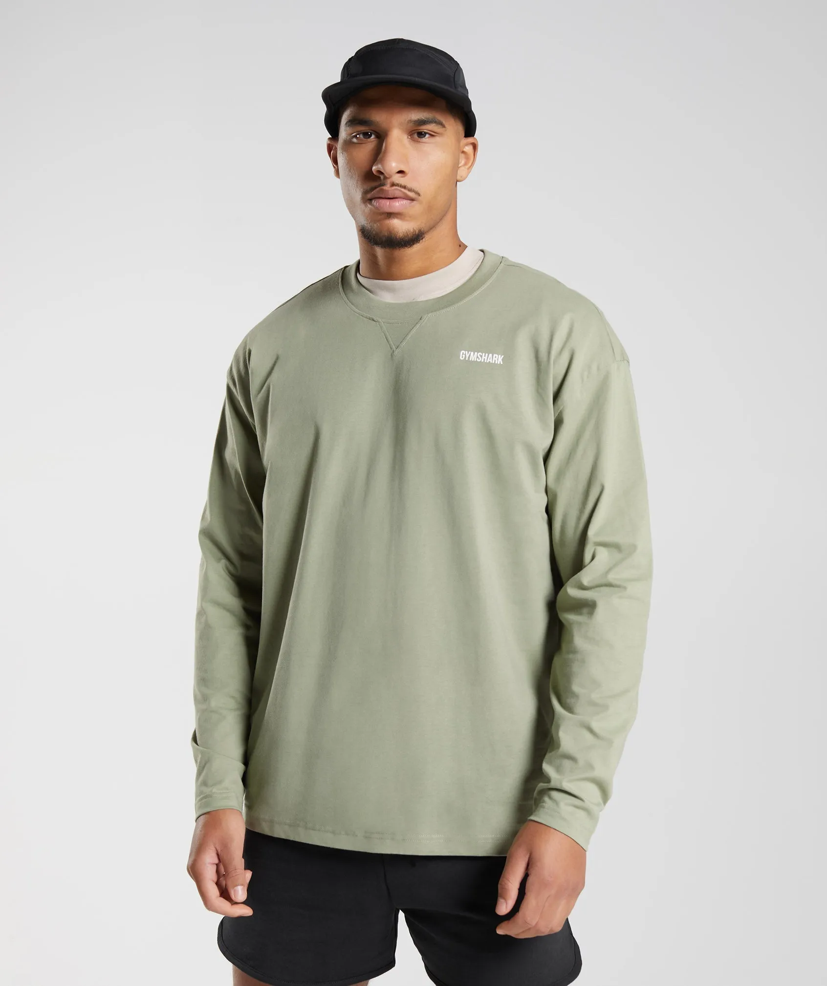 Gymshark Rest Day Sweats Long Sleeve T-Shirt - Sage Green sold by Gymshark product image thumbnail 2