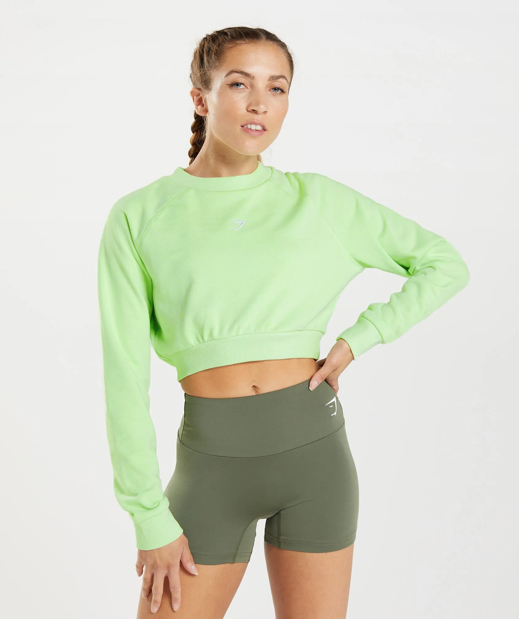 Gymshark Training Cropped Sweater - Kiwi Green sold by Gymshark