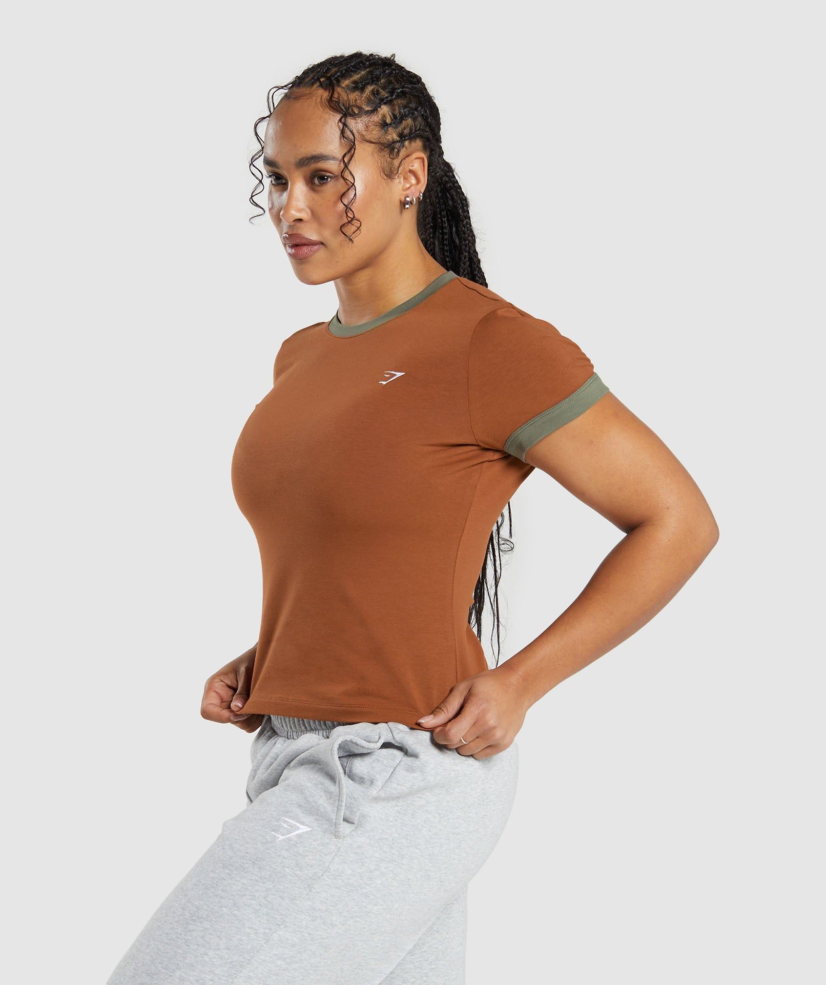 Gymshark Lifting Baby T-Shirt - Copper Brown/Camo Brown sold by Gymshark product image thumbnail 3