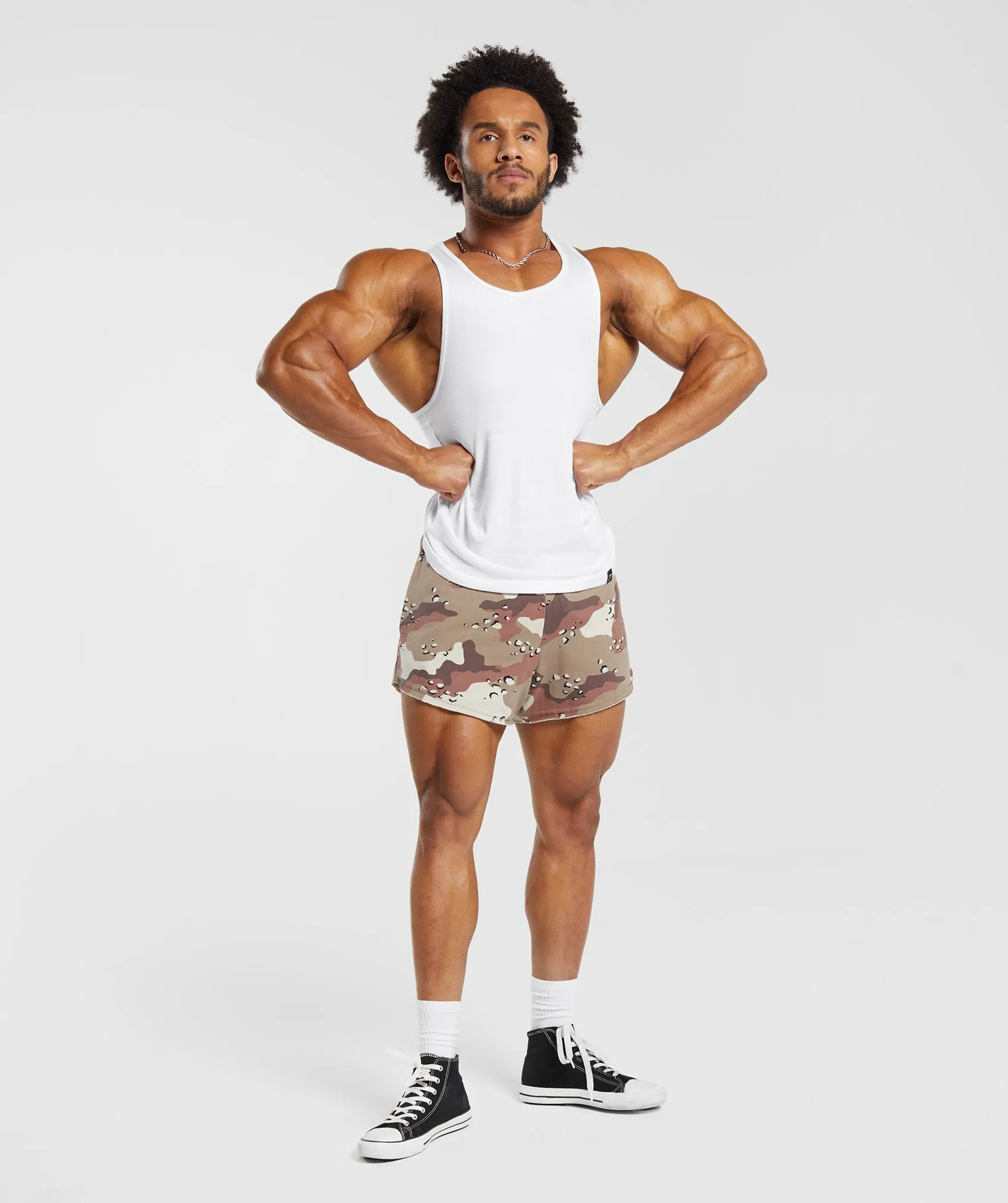 Gymshark Legacy 4" Shorts - Cement Brown sold by Gymshark product image thumbnail 4
