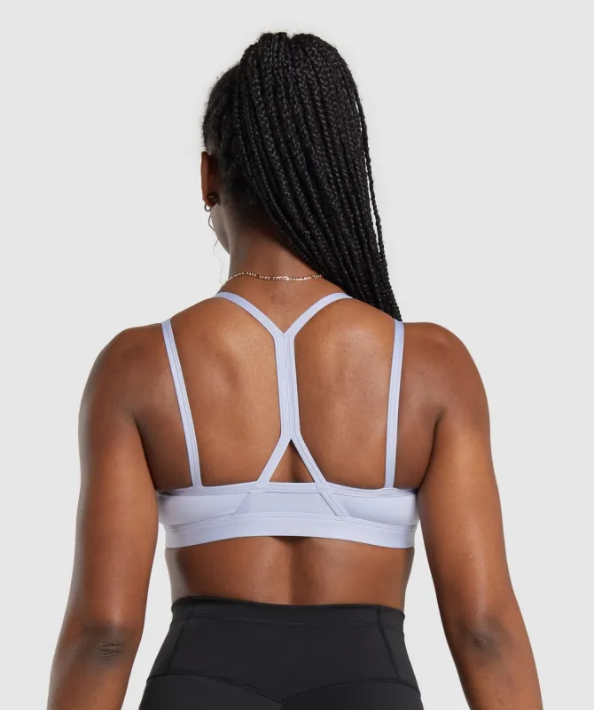 Gymshark Strap Feature Sports Bra - Silver Lilac sold by Gymshark