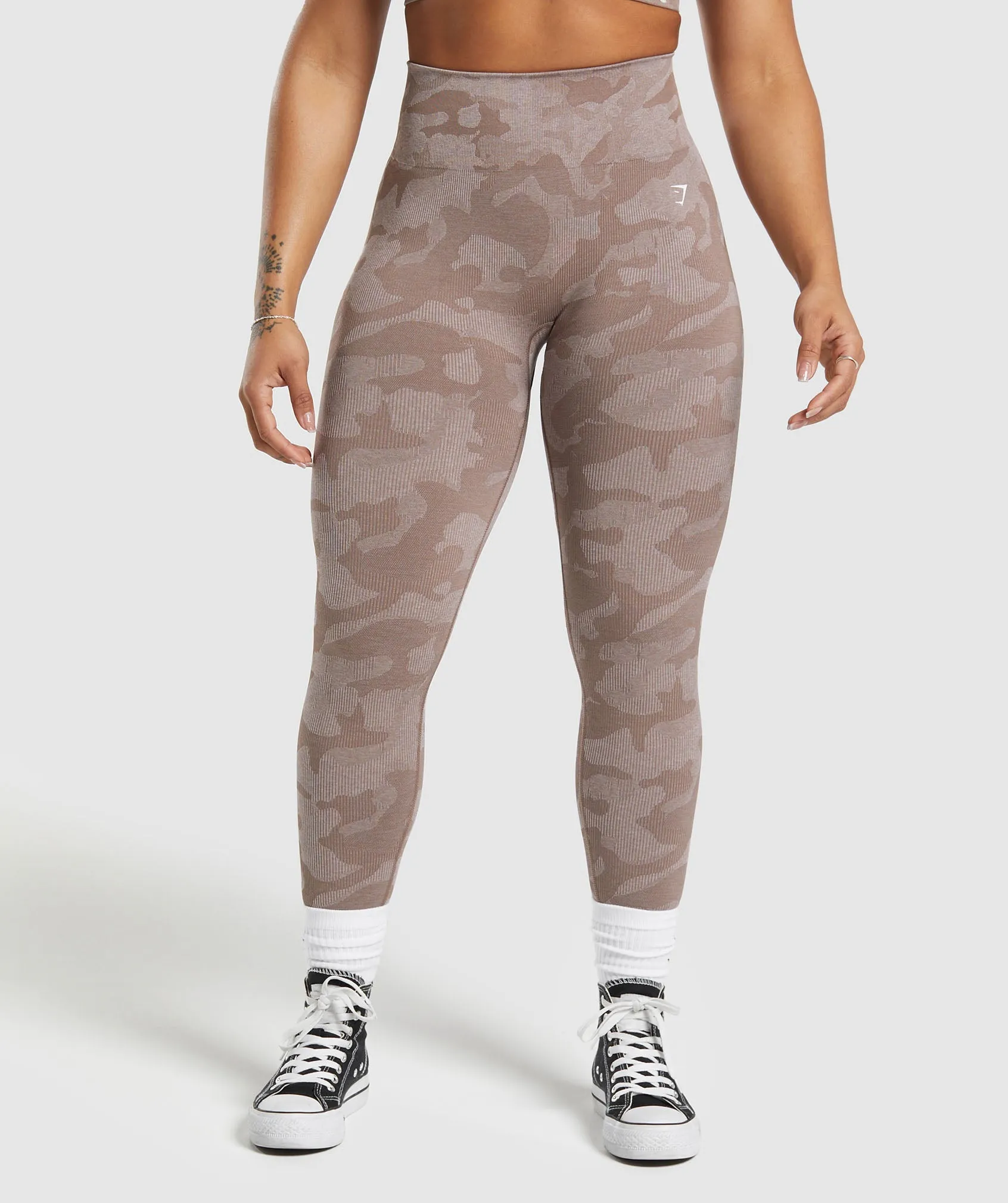 Gymshark Adapt Camo Seamless Leggings - Mocha Mauve/Stone Pink sold by Gymshark