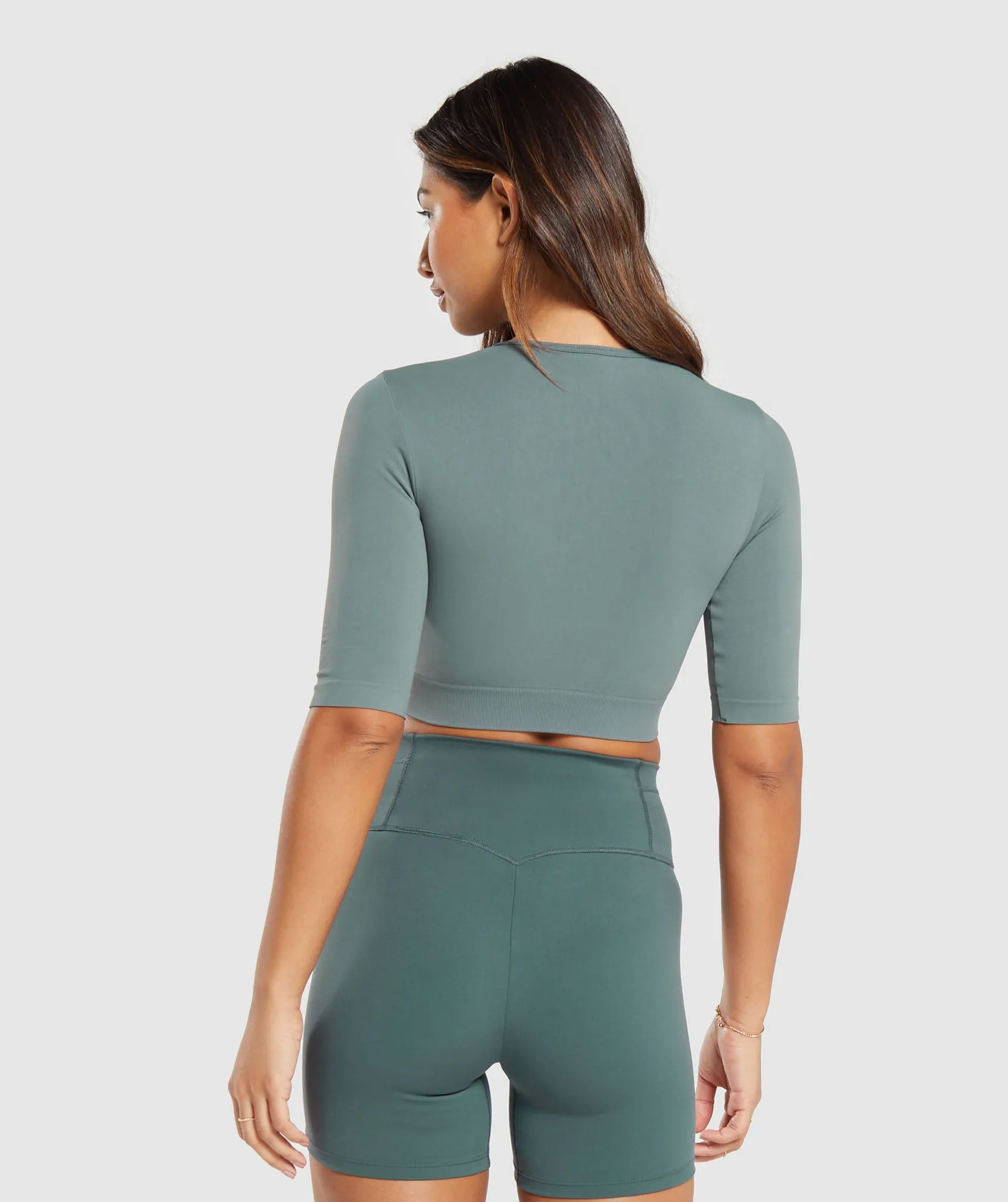 Gymshark Everyday Seamless Crop Top - Cargo Teal sold by Gymshark product image thumbnail 2