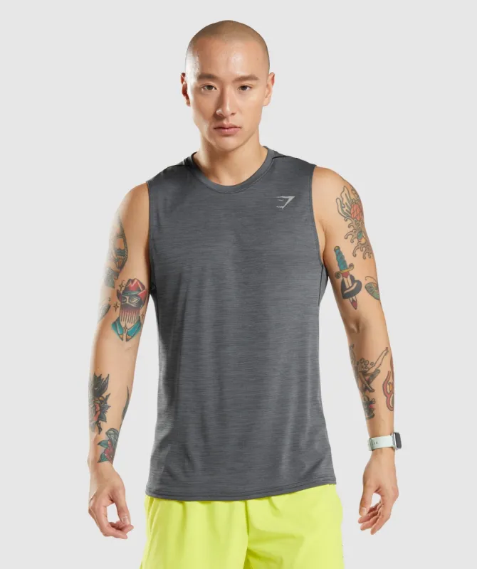 Gymshark Speed Tank - Black/Charcoal Marl sold by Gymshark