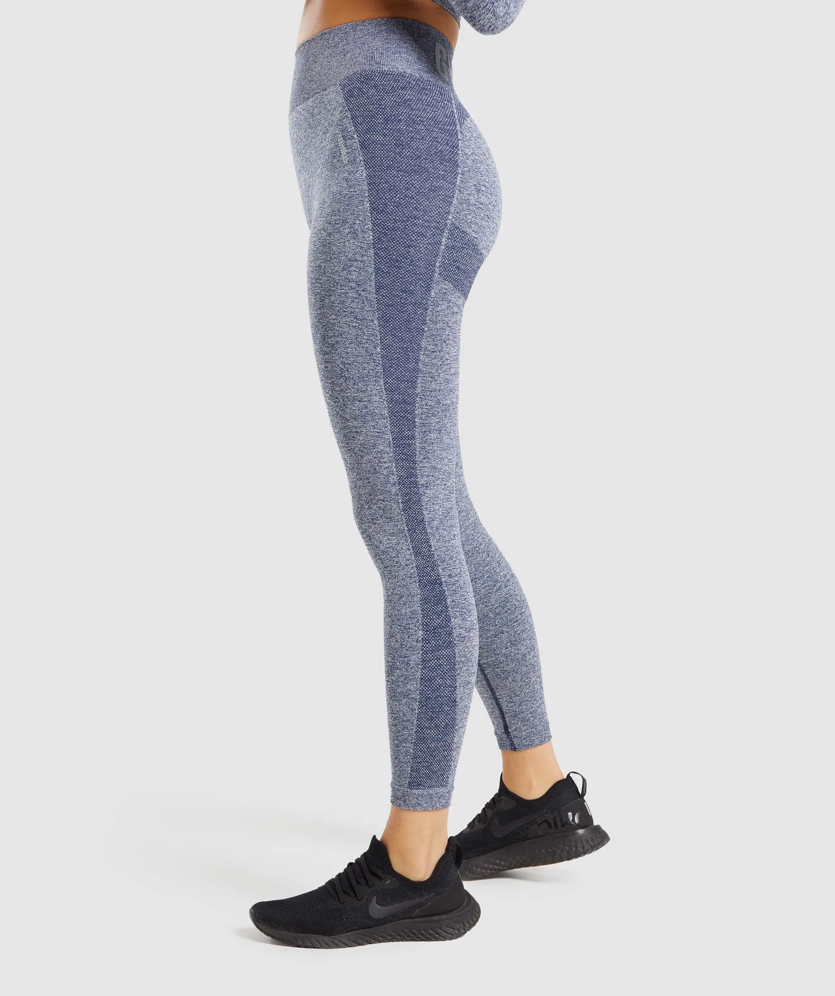 Gymshark Flex High Waisted Leggings - Navy Marl/Light Grey sold by Gymshark product image thumbnail 3