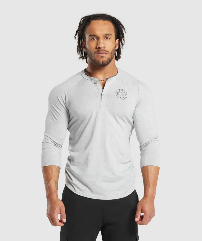 Gymshark Legacy Henley - Light Grey Marl sold by Gymshark