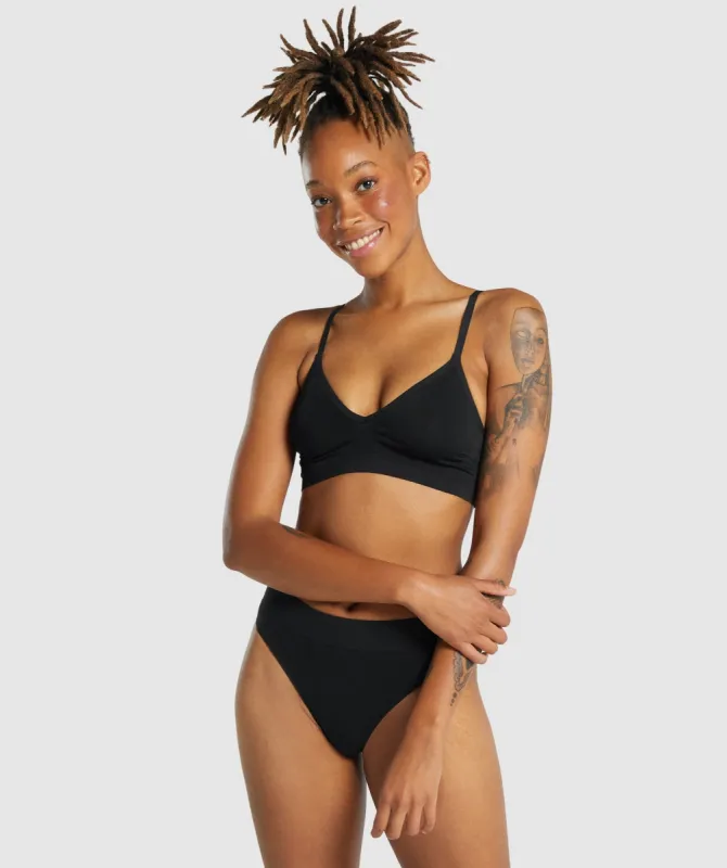 Gymshark Seamless Low Neck Bralette - Black made by Gymshark