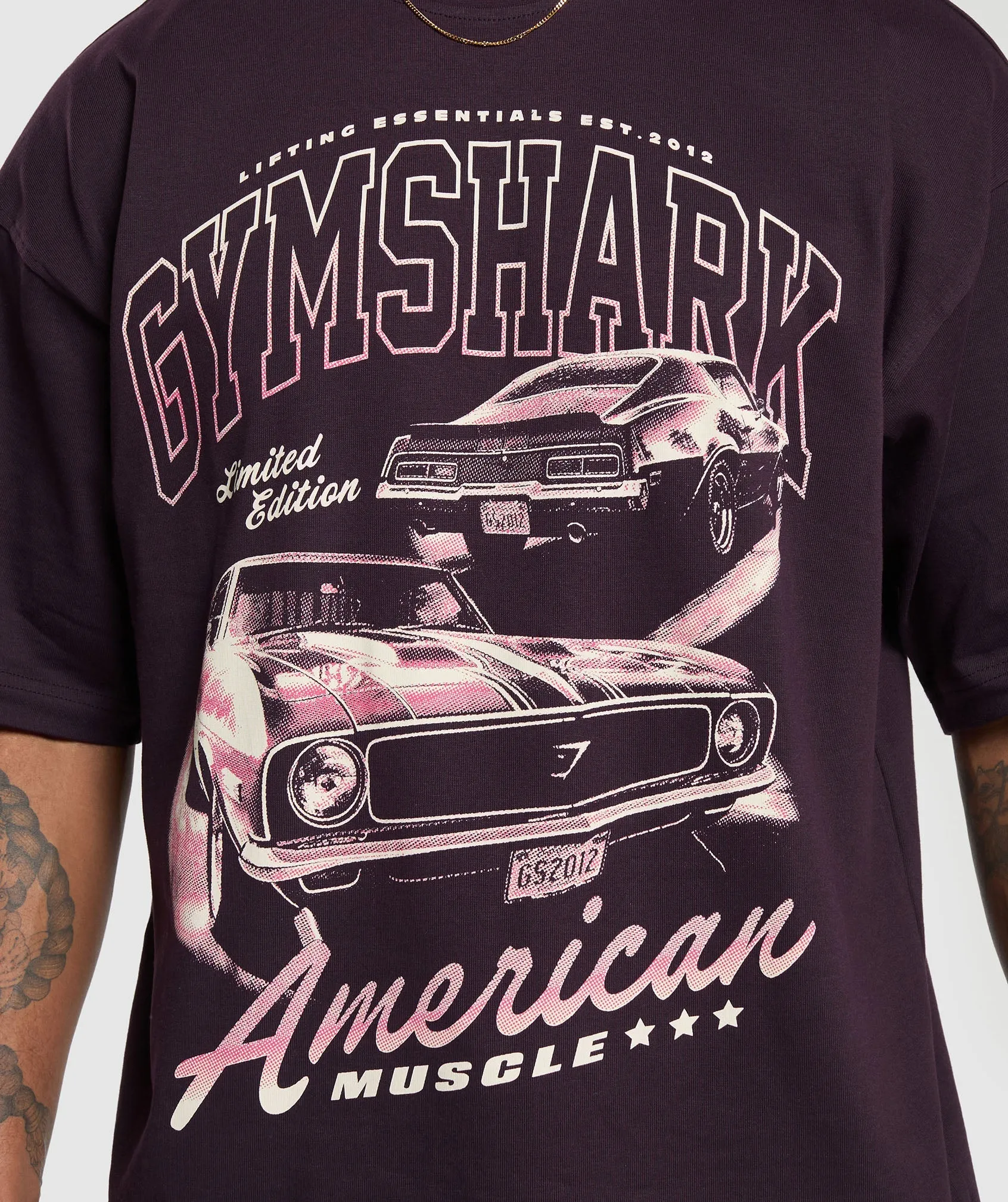Gymshark American Muscle Extreme Oversized T-Shirt - Plum Brown sold by Gymshark product image thumbnail 5