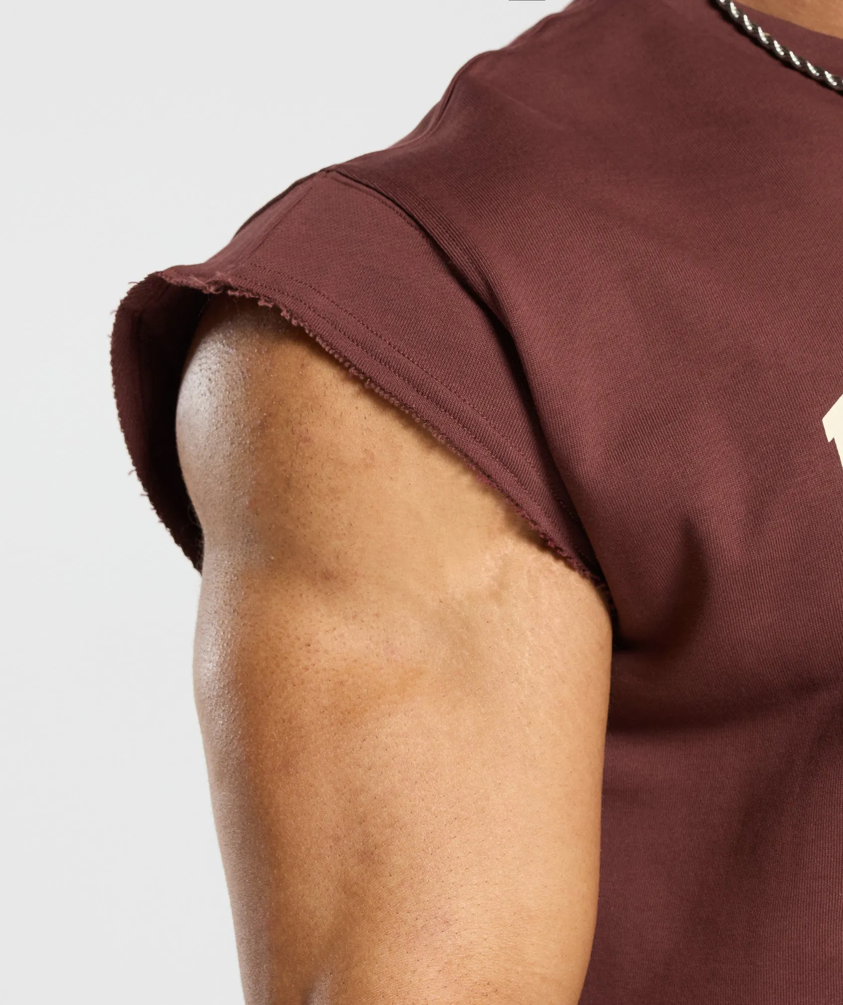 Property Of Cut Off Tank - Burgundy Brown sold by Gymshark product image thumbnail 5