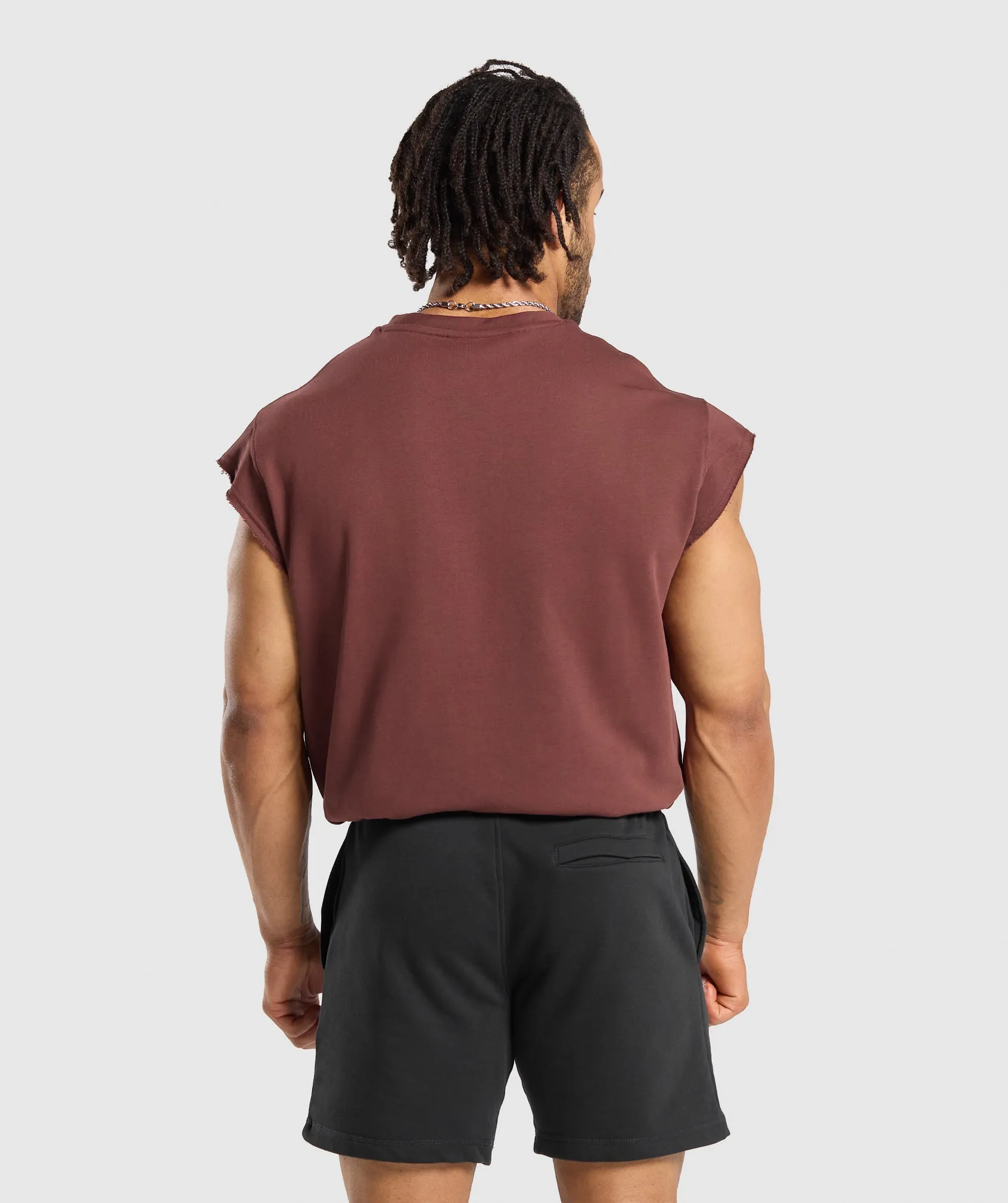 Property Of Cut Off Tank - Burgundy Brown sold by Gymshark product image thumbnail 3