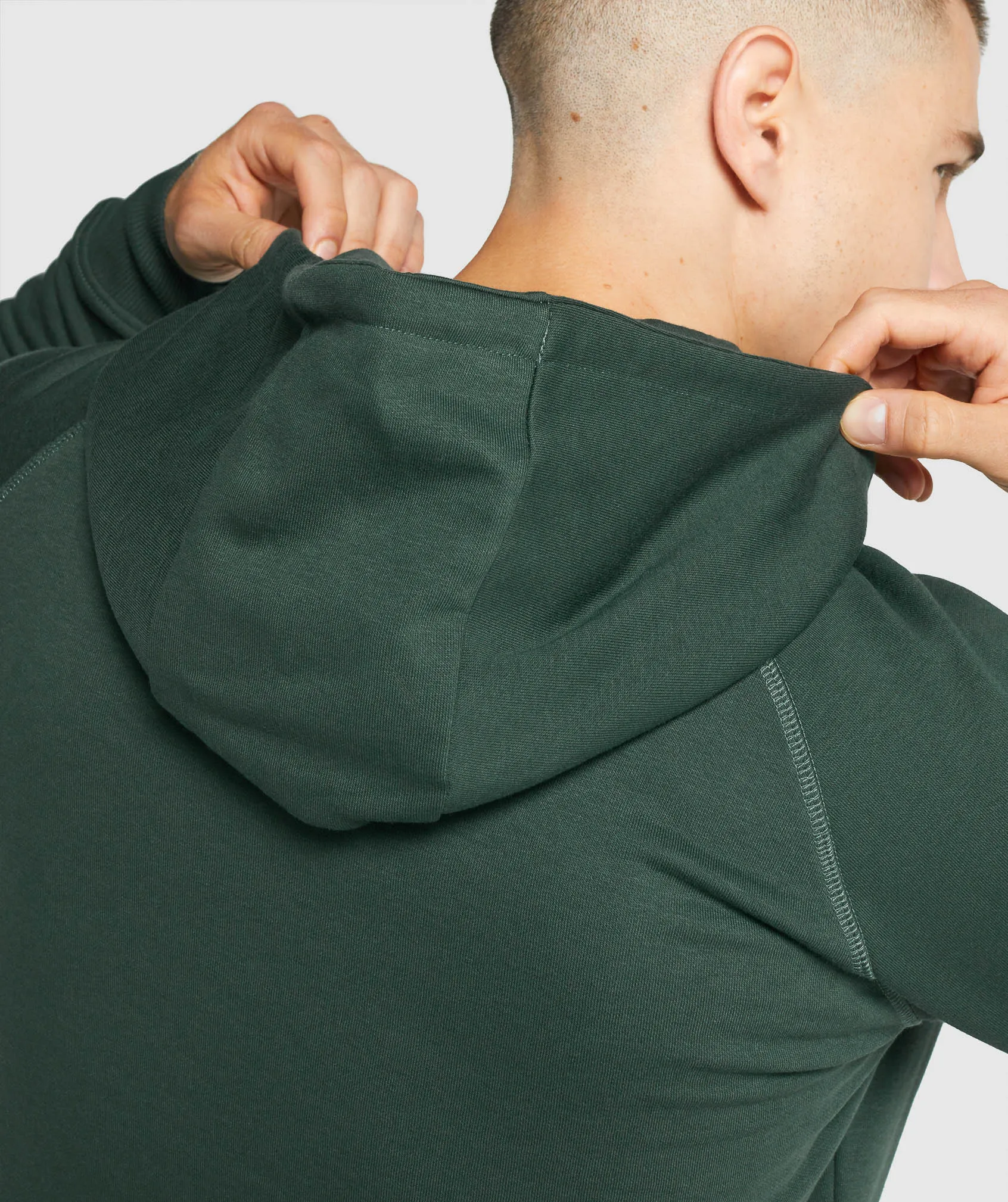 Gymshark Crest Zip Up Hoodie - Dark Green sold by Gymshark product image thumbnail 5