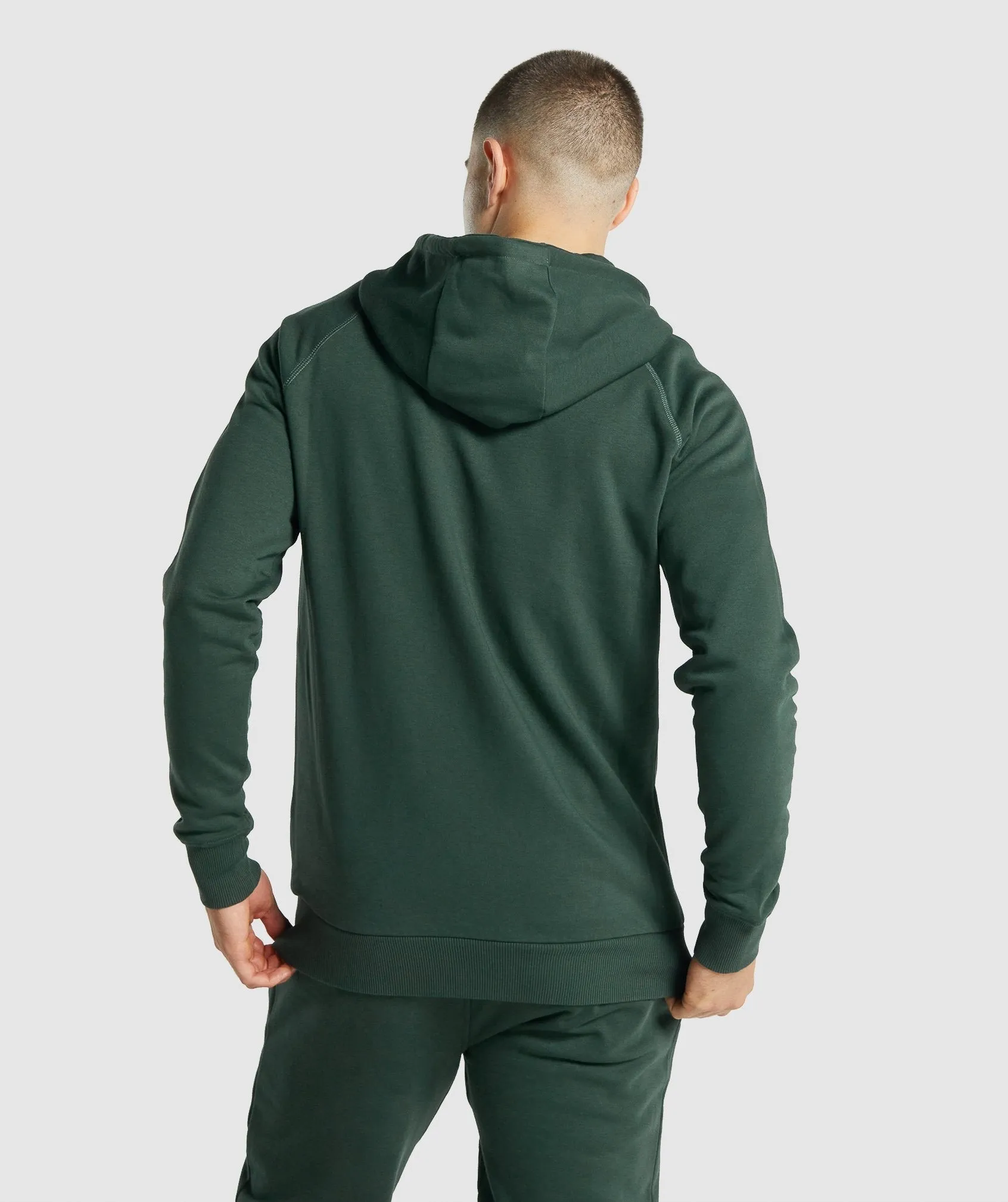 Gymshark Crest Zip Up Hoodie - Dark Green sold by Gymshark product image thumbnail 2