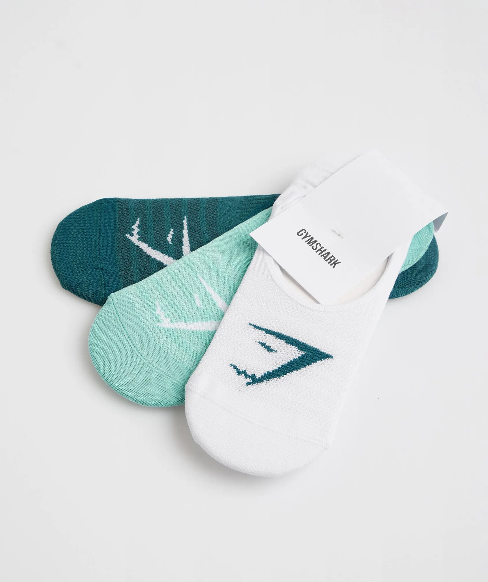 Gymshark No Show Socks 3pk - Winter Teal/Pearl Blue/White sold by Gymshark product image thumbnail 2