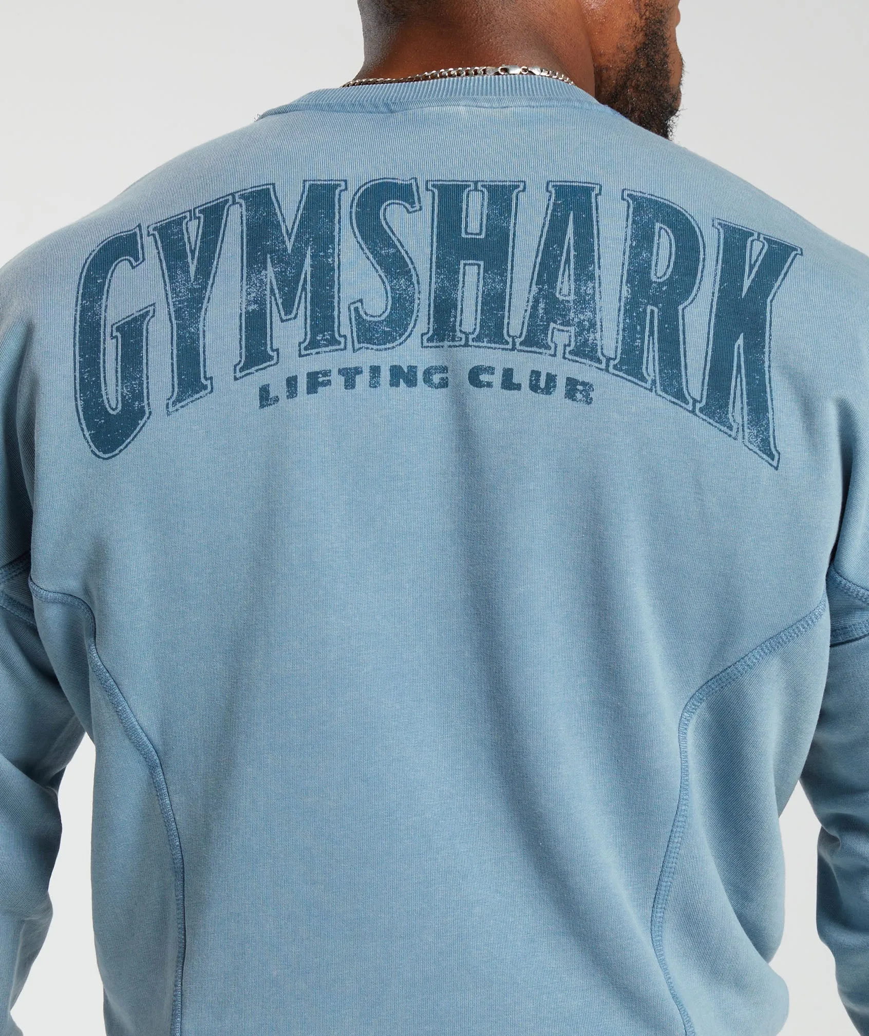 Gymshark Heritage Washed Crew - Faded Blue sold by Gymshark product image thumbnail 5