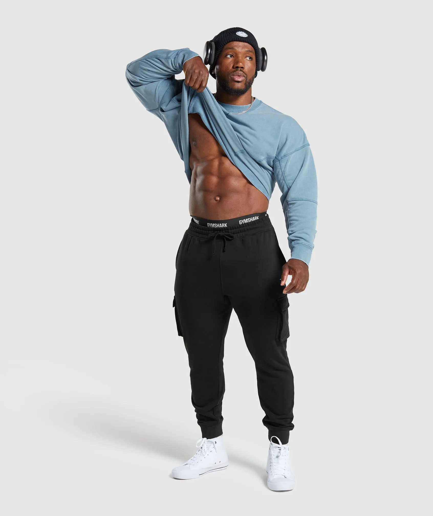 Gymshark Heritage Washed Crew - Faded Blue sold by Gymshark product image thumbnail 4