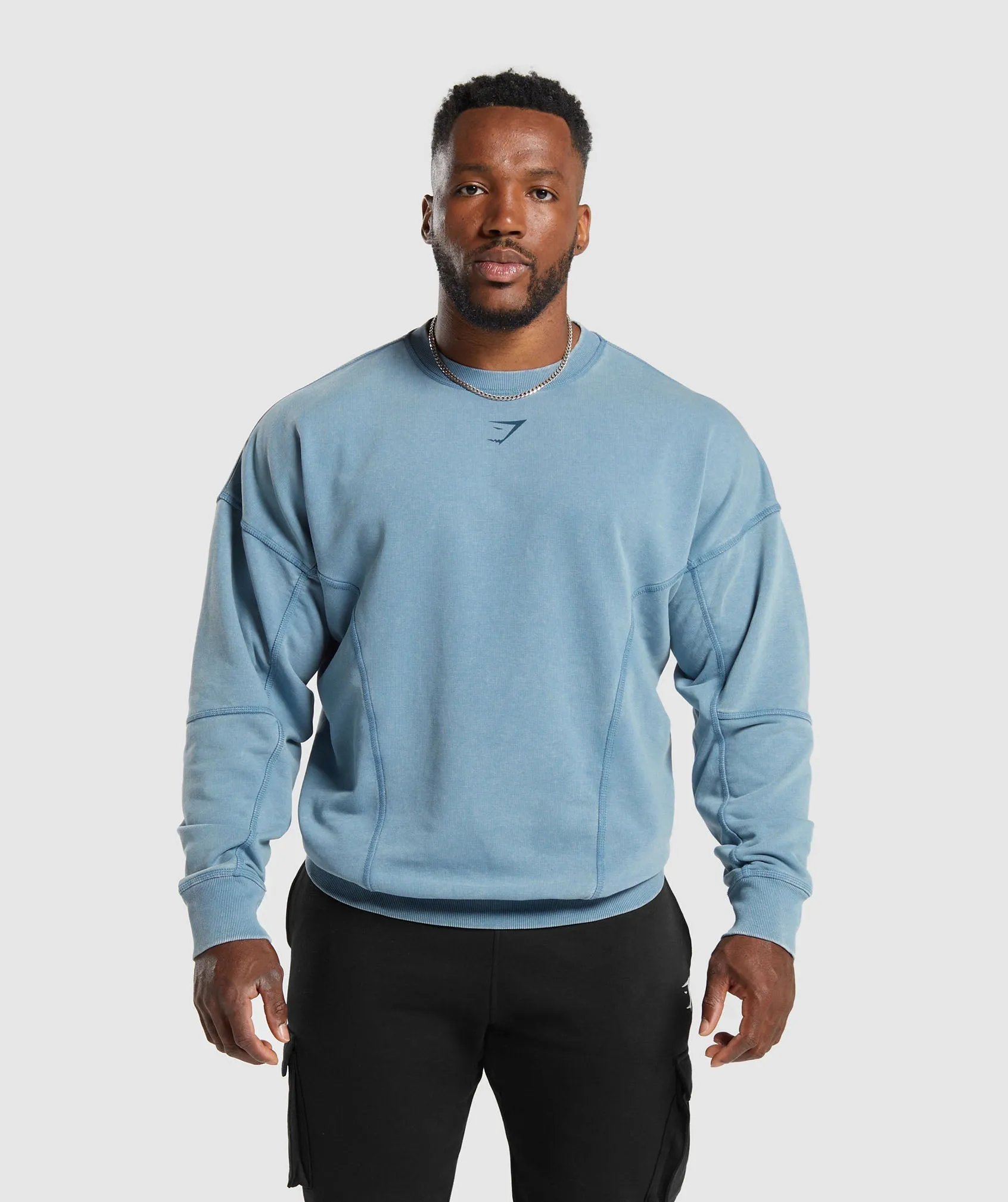 Gymshark Heritage Washed Crew - Faded Blue sold by Gymshark product image thumbnail 2