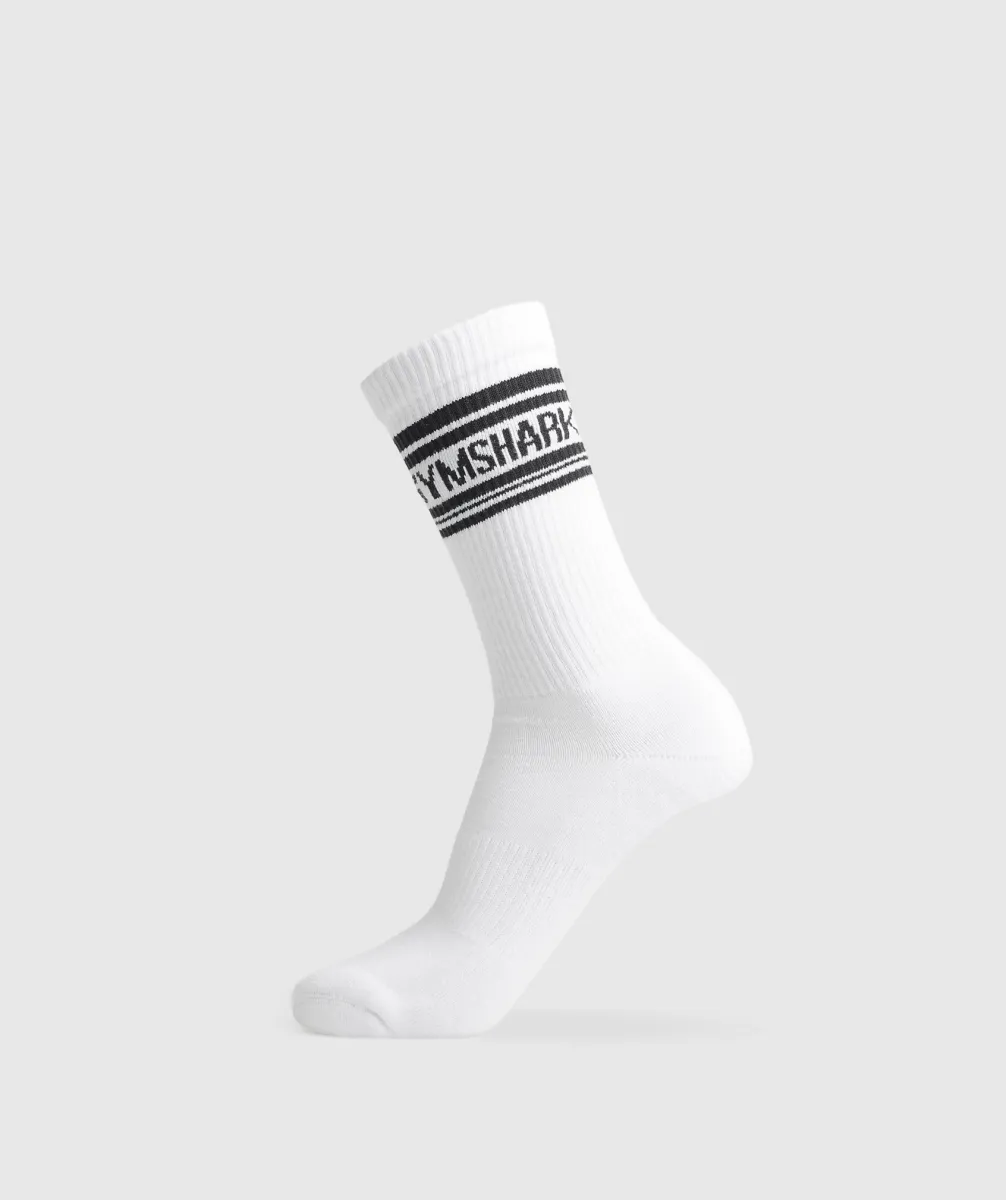 Gymshark Stripe Crew Single - White/Black sold by Gymshark