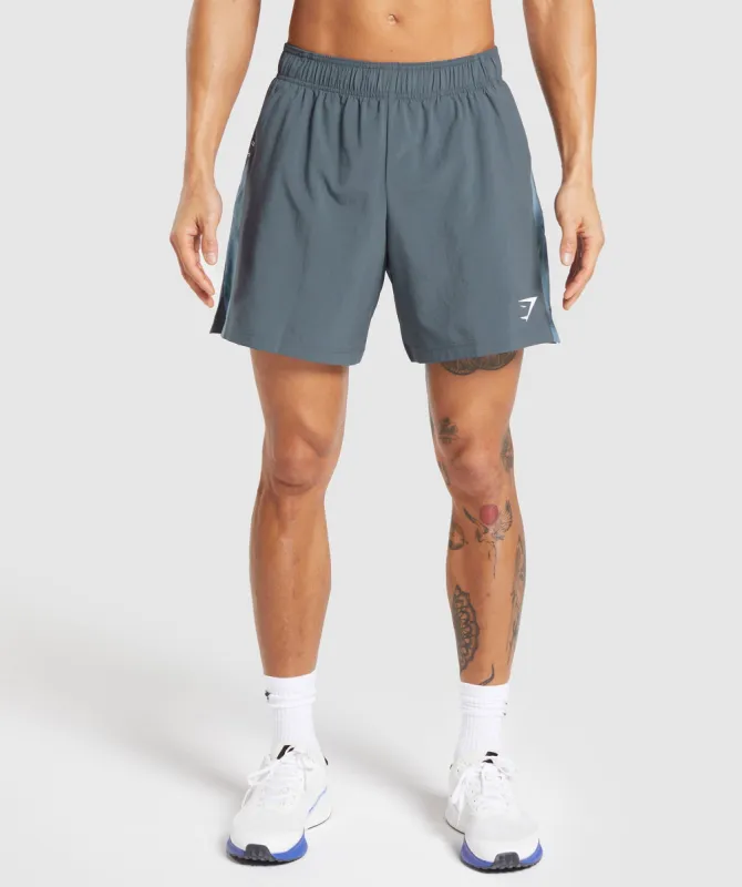 Gymshark Sport 7" Shorts - Titanium Blue/Faded Blue sold by Gymshark