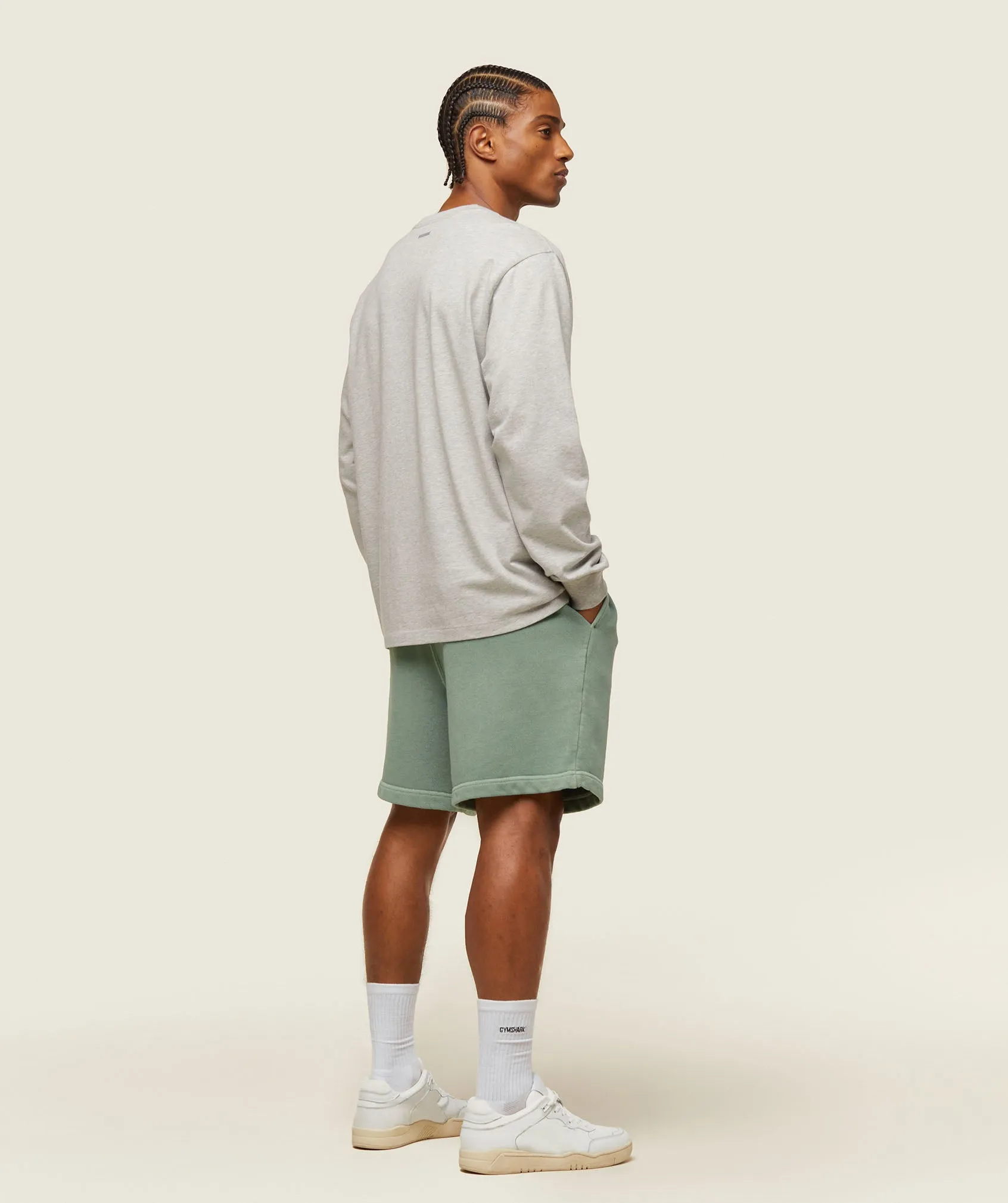 Gymshark everywear Relaxed Long Sleeve Tee - Light Grey Core Marl sold by Gymshark product image thumbnail 2